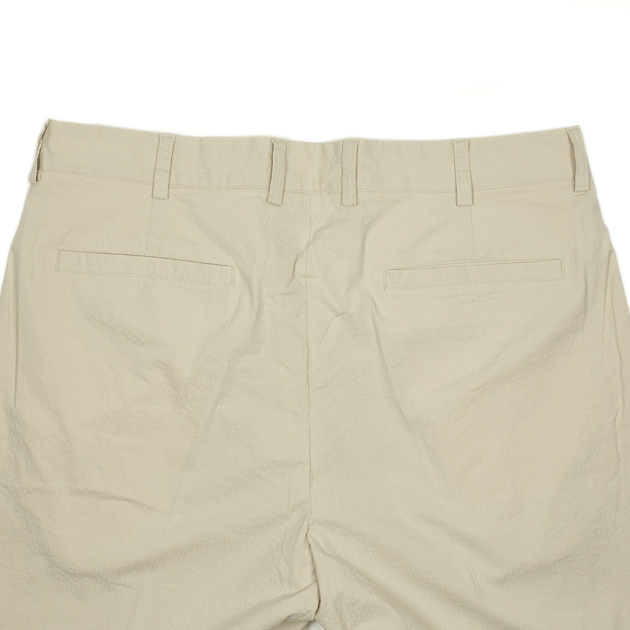 AAntioco pleated trousers in beige cotton seersucker