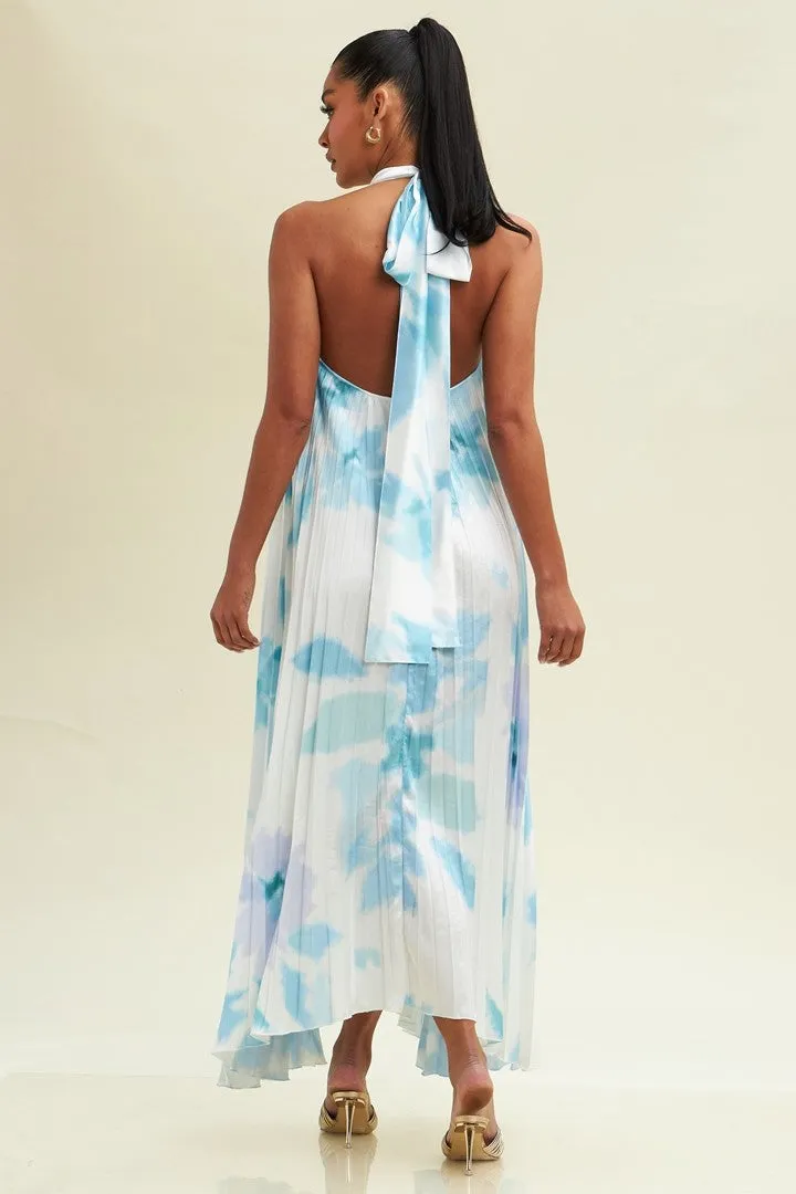 Alaya Halter Pleated Maxi Dress