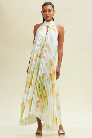 Alaya Halter Pleated Maxi Dress