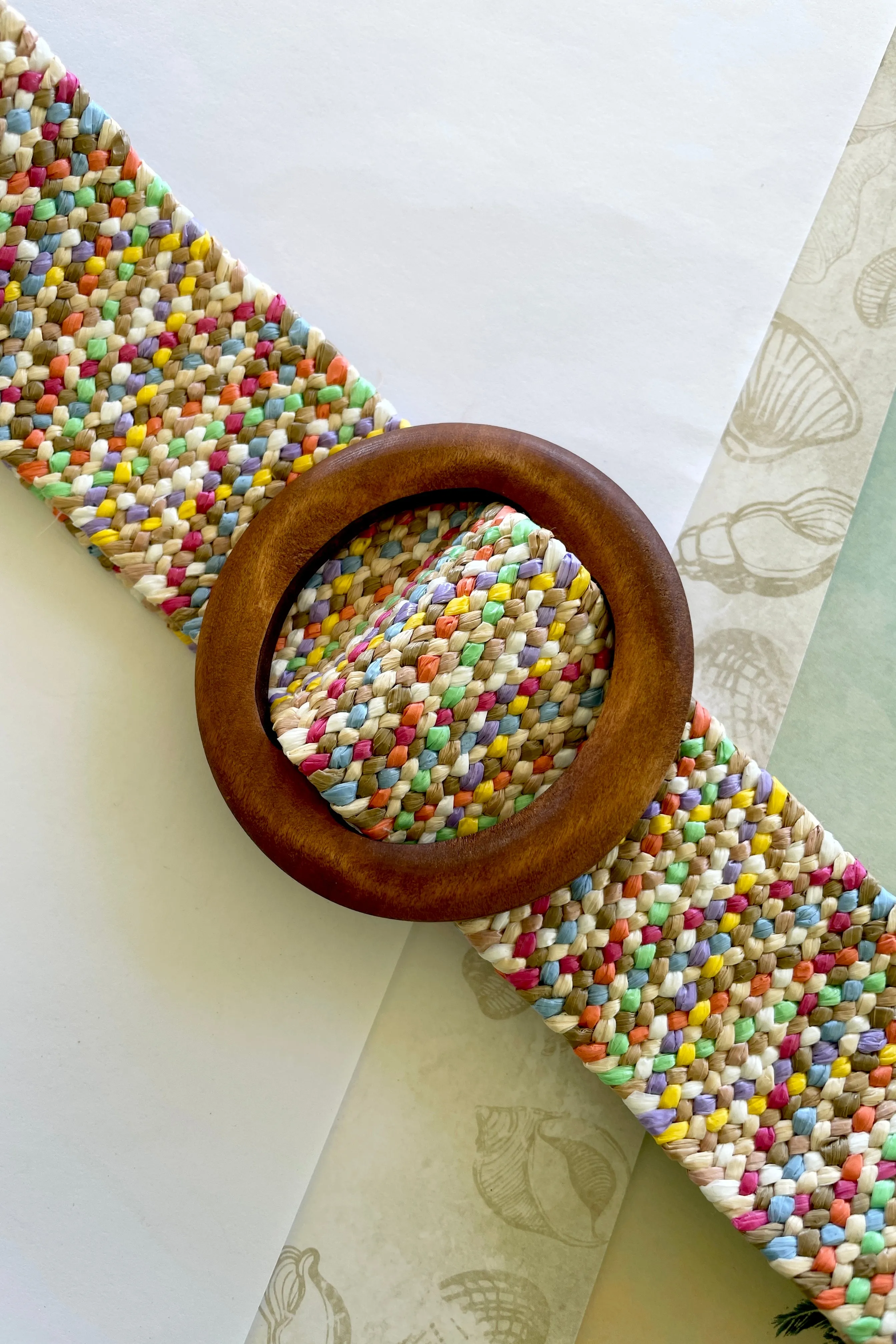 Belt Rattan Stretch Multi Colour