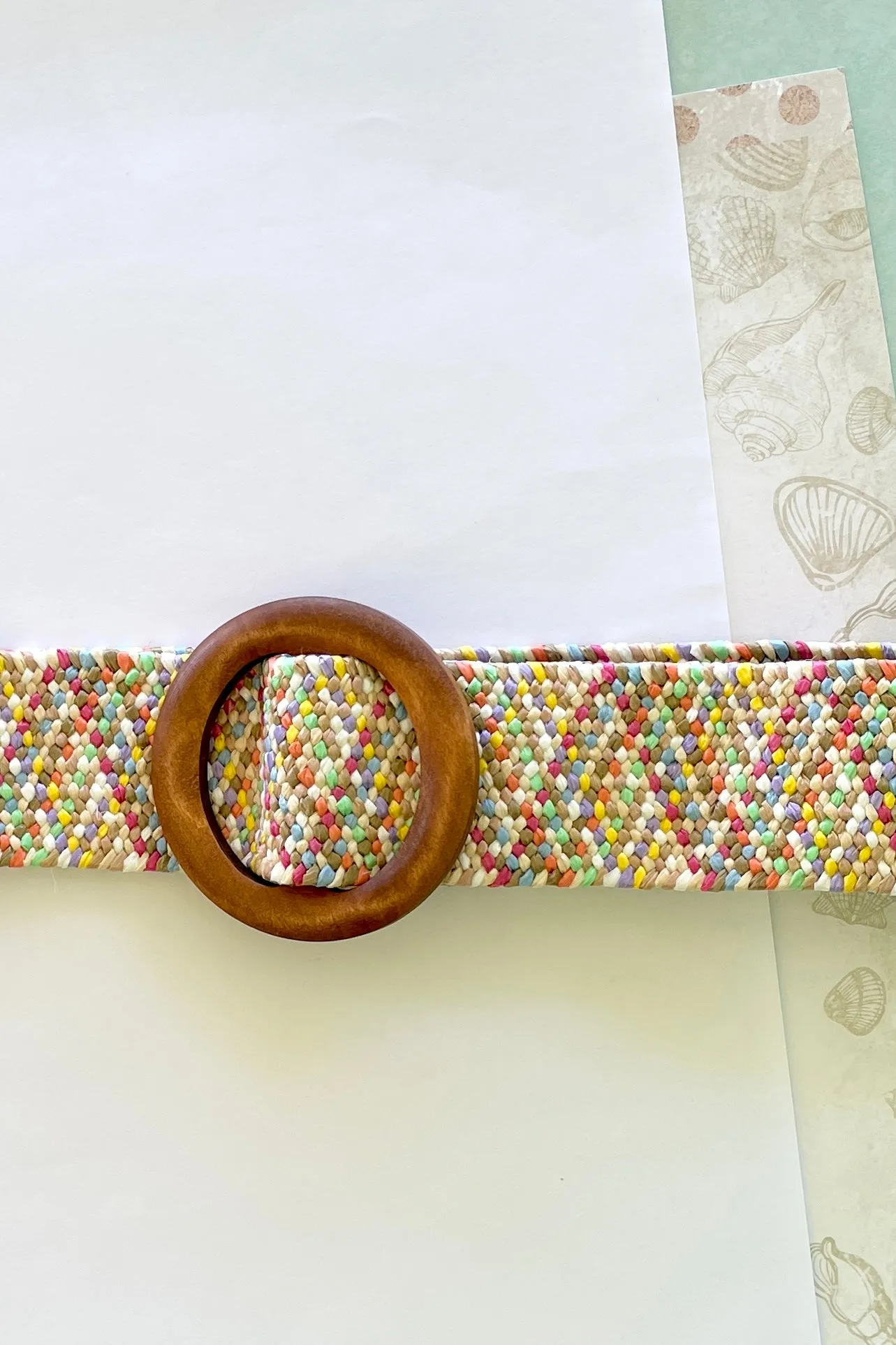 Belt Rattan Stretch Multi Colour