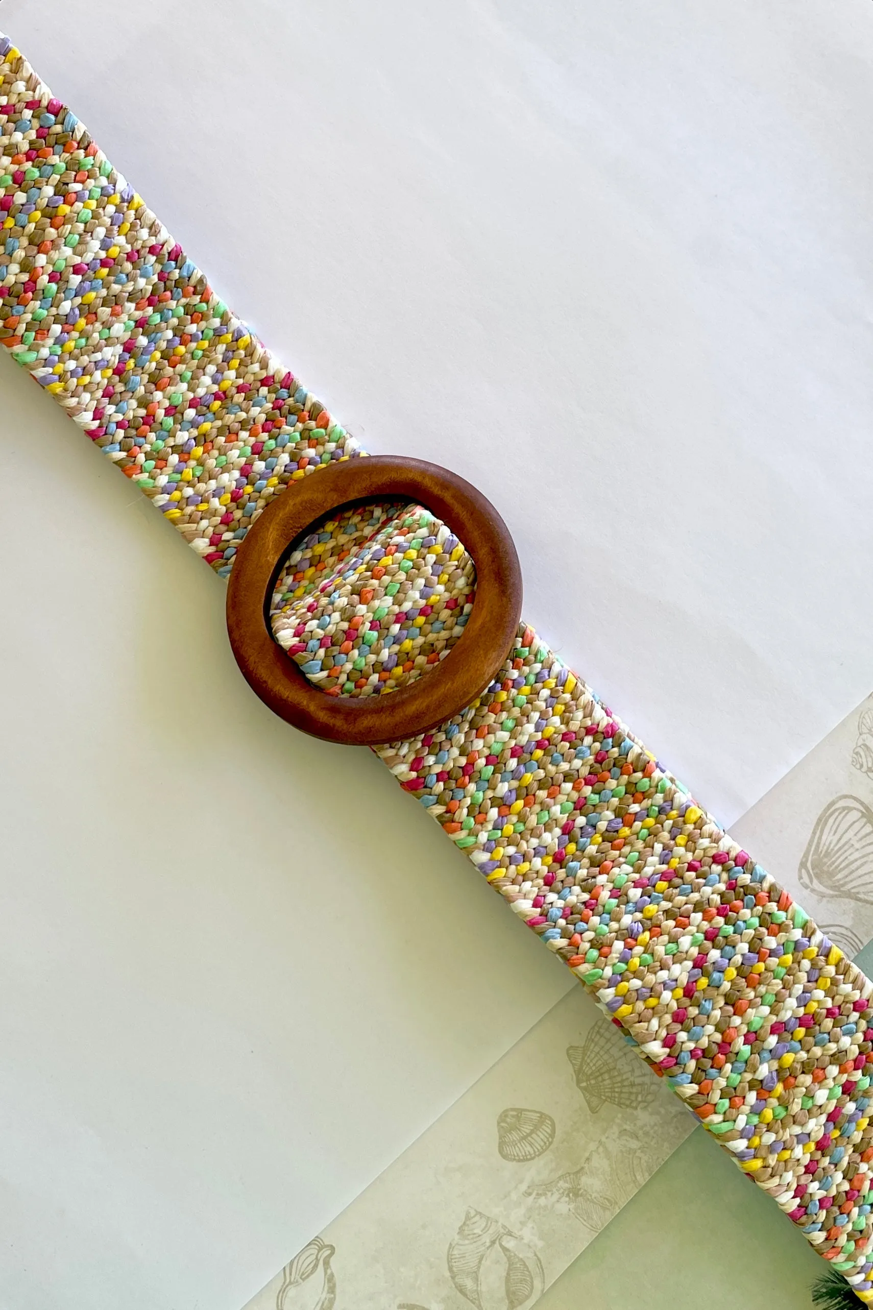 Belt Rattan Stretch Multi Colour