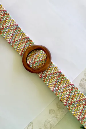Belt Rattan Stretch Multi Colour