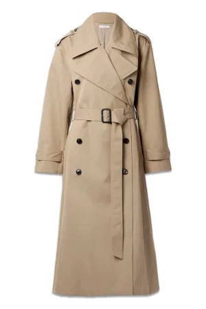 Belted Double-breasted Cotton-blend Twill Trench Coat