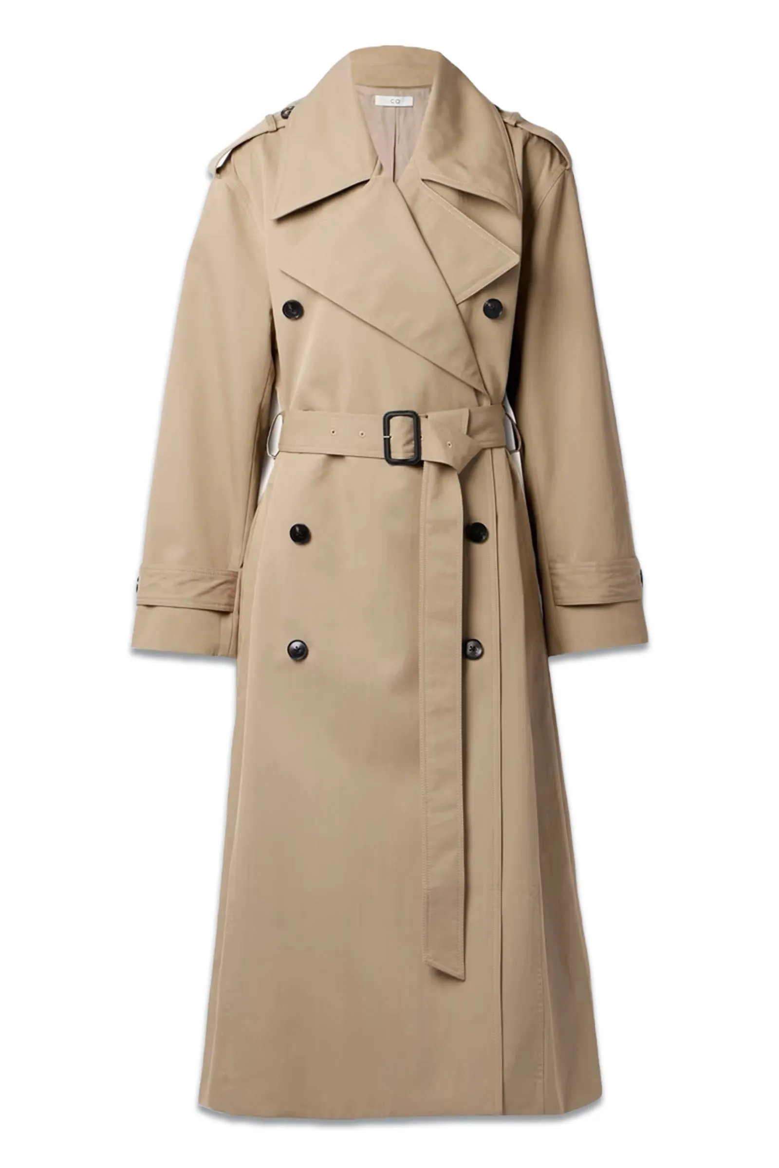 Belted Double-breasted Cotton-blend Twill Trench Coat
