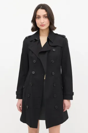 Black Medium The Sandringham Belted Trench Coat