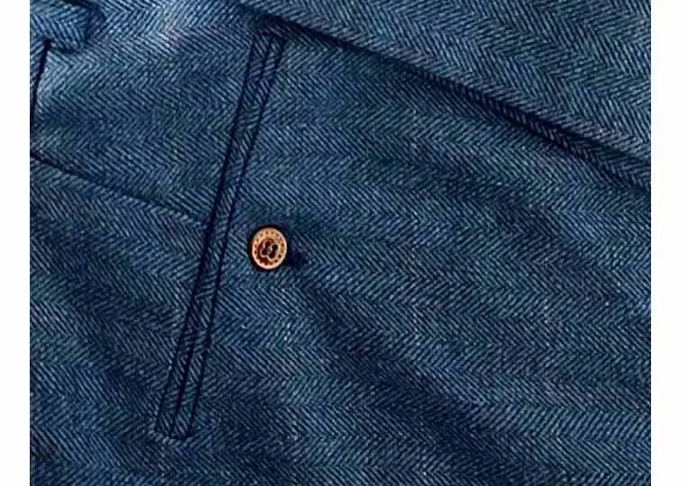 Blinder blue Herringbone Tweed Trousers
