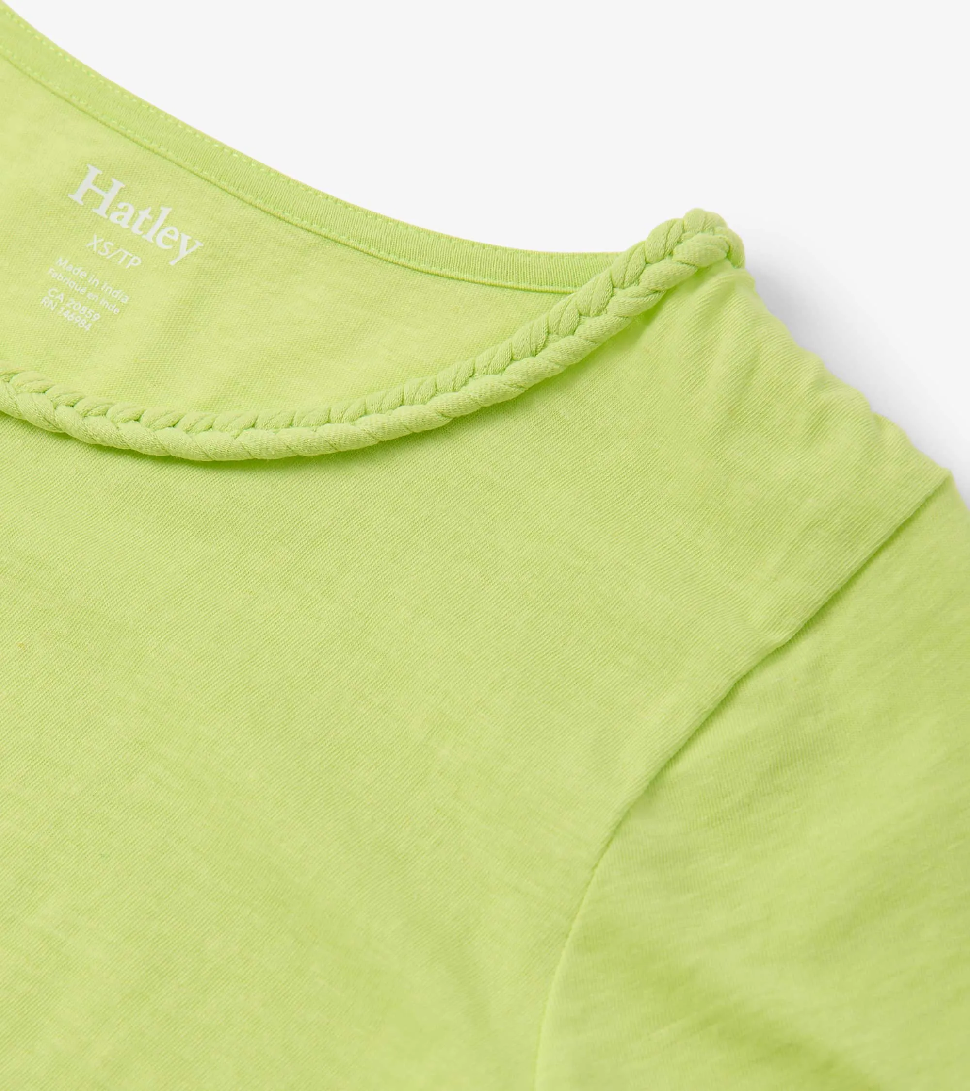 Braided Neck Tee - Sharp Green