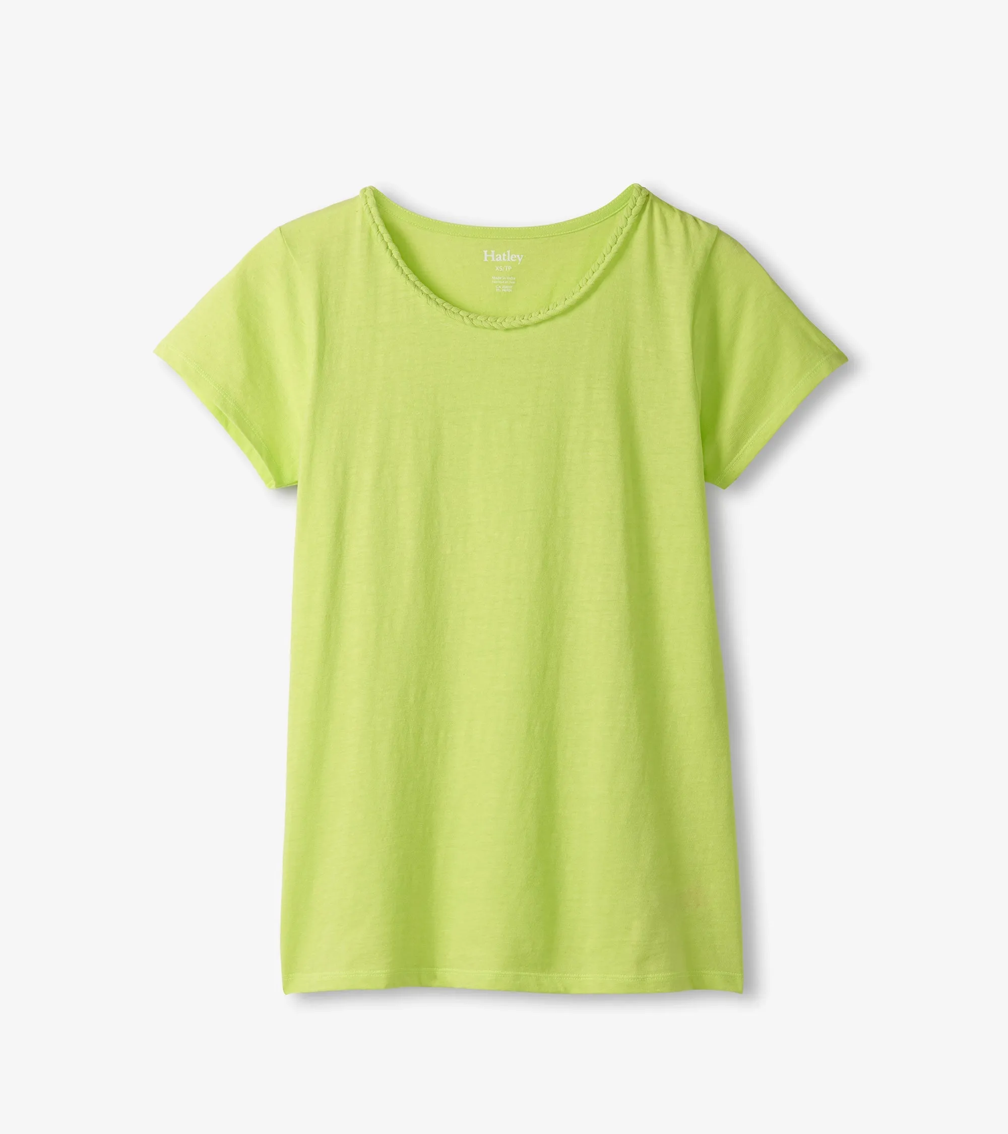Braided Neck Tee - Sharp Green