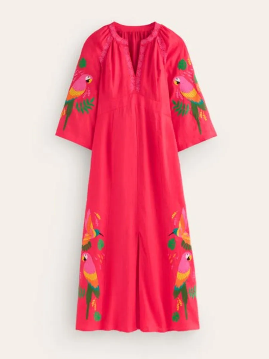 Breathable Linen Embroidered Dress