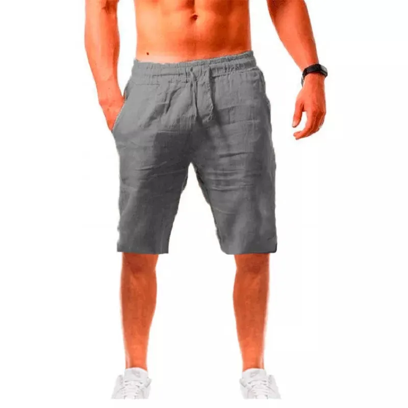 Breathable Solid Color Cotton Linen Streetwear Shorts