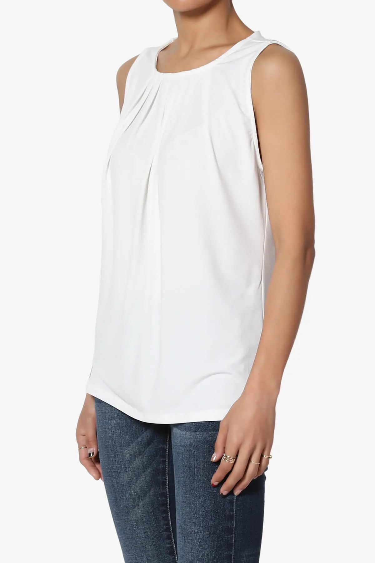 Chaffee Pleat Neck Tank Top PLUS