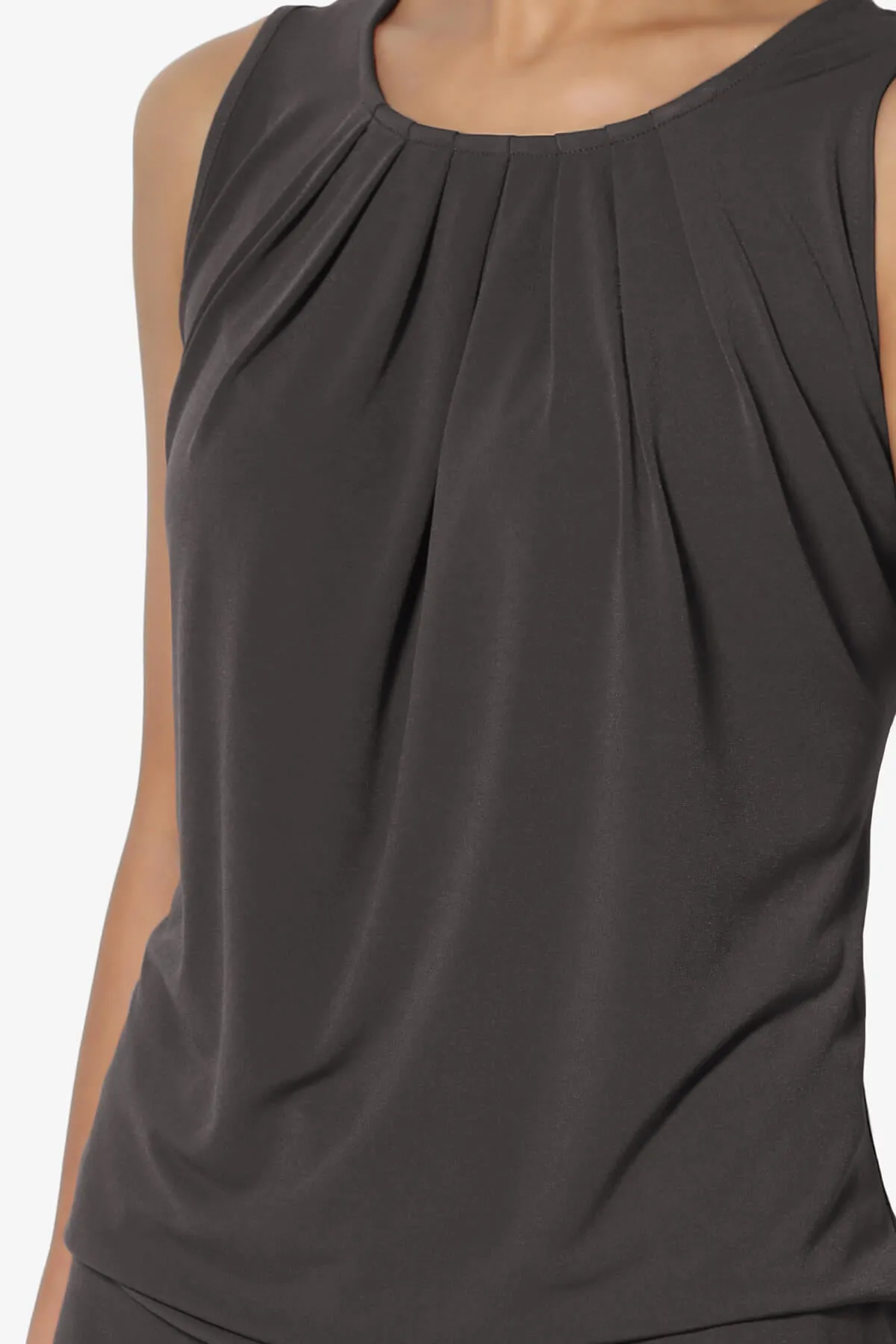 Chaffee Pleat Neck Tank Top PLUS