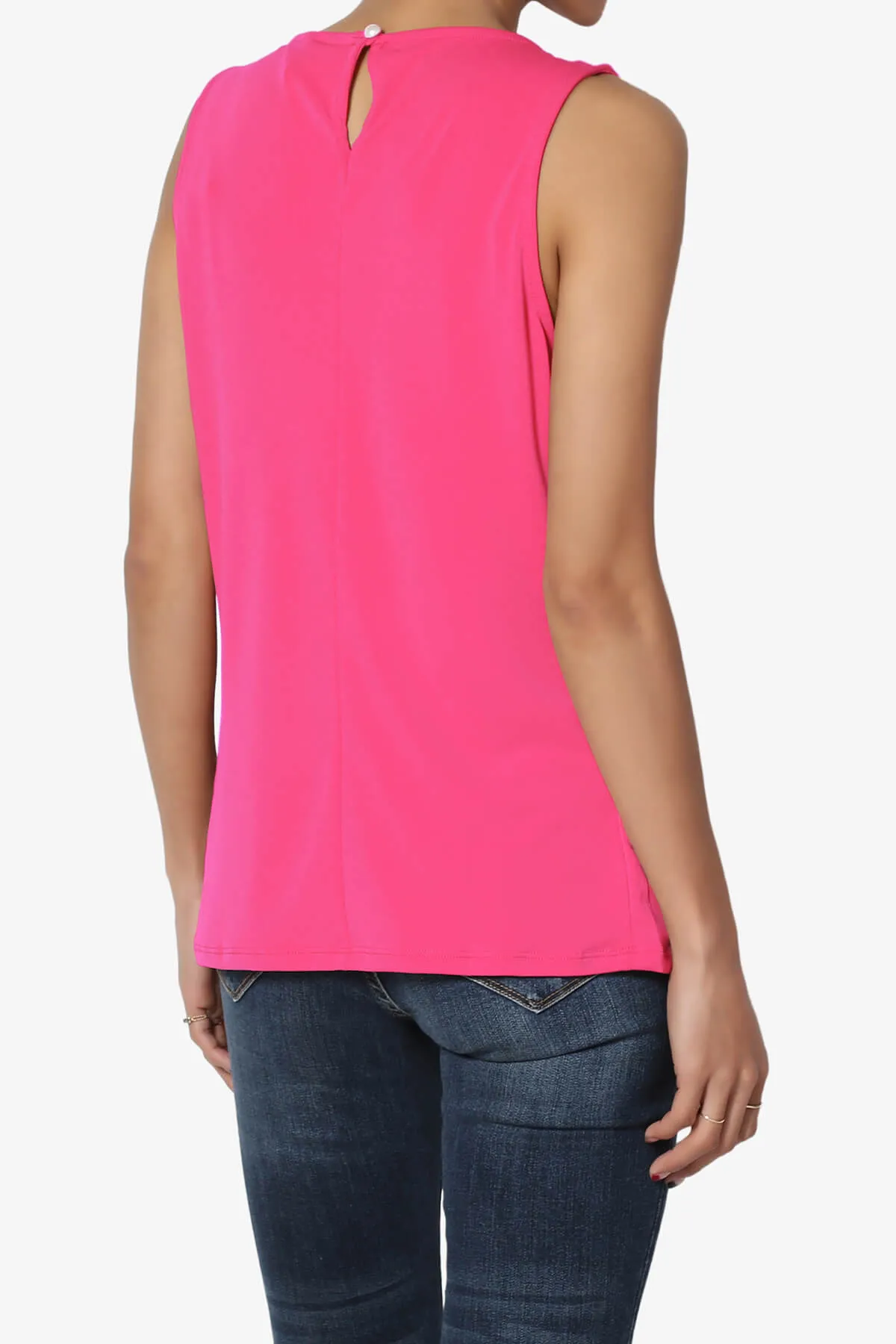 Chaffee Pleat Neck Tank Top PLUS