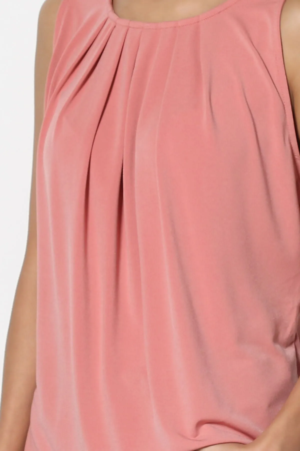 Chaffee Pleat Neck Tank Top PLUS