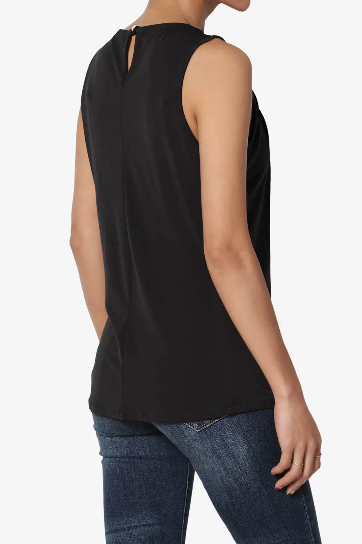 Chaffee Pleat Neck Tank Top PLUS