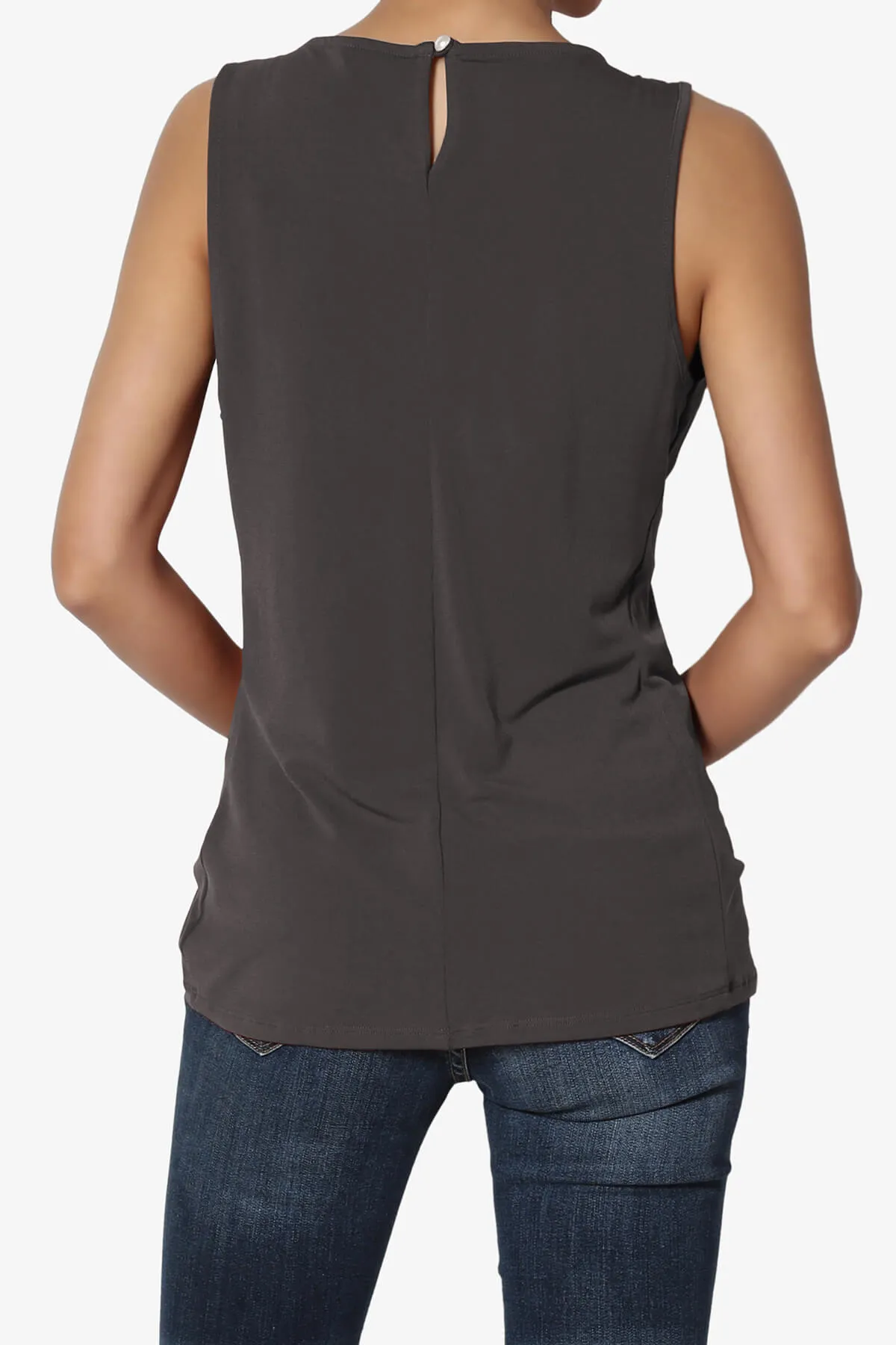 Chaffee Pleat Neck Tank Top PLUS