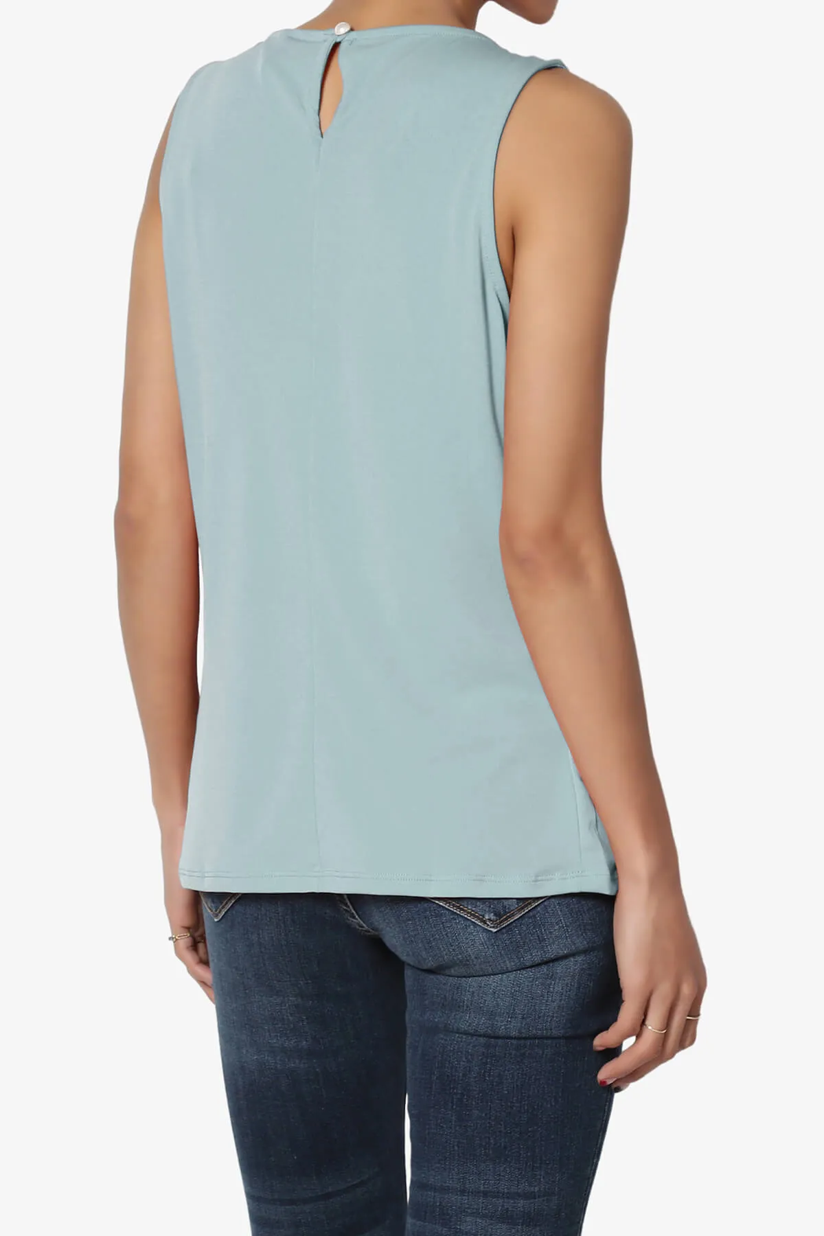 Chaffee Pleat Neck Tank Top PLUS