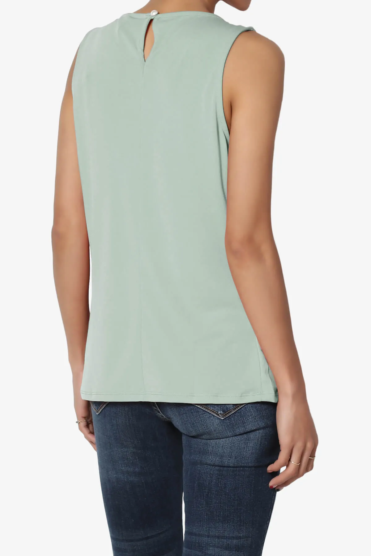Chaffee Pleat Neck Tank Top PLUS