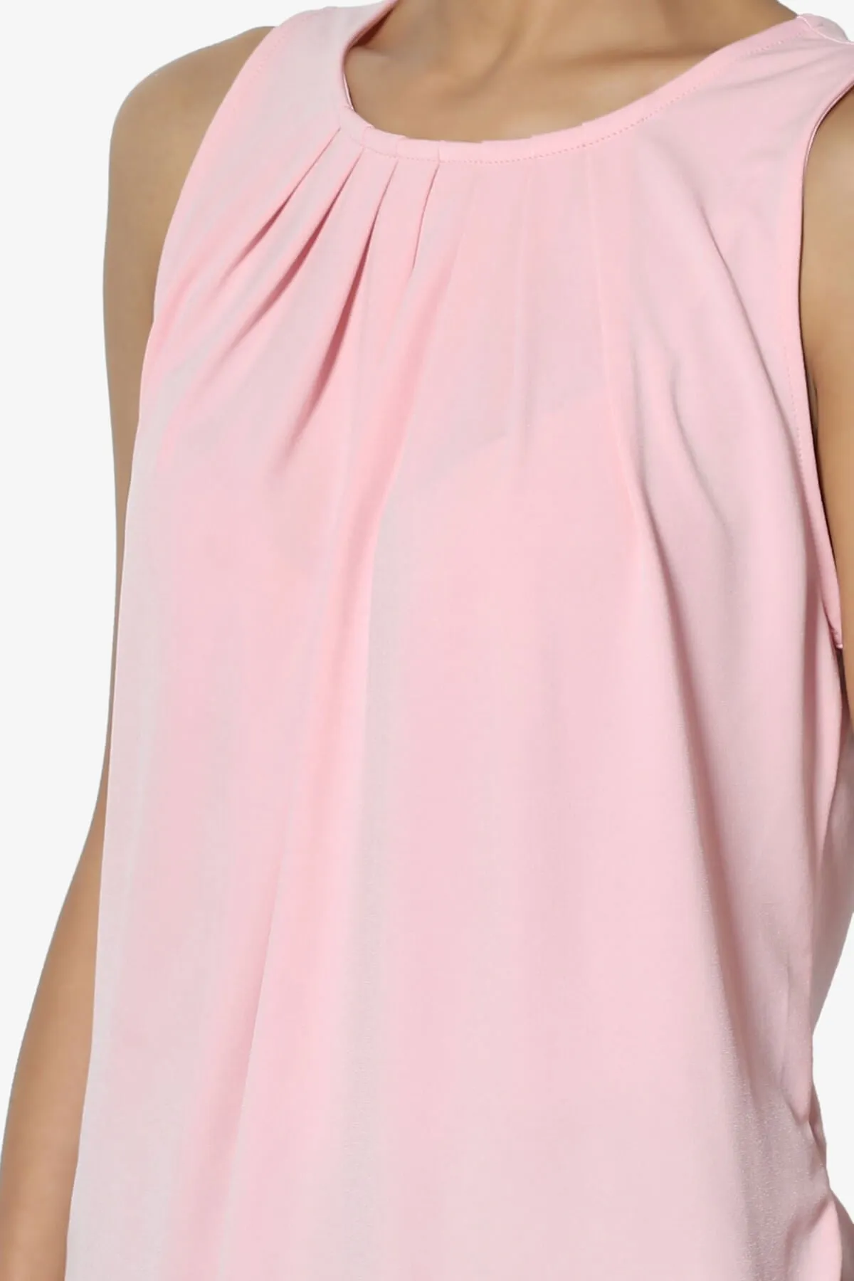 Chaffee Pleat Neck Tank Top PLUS