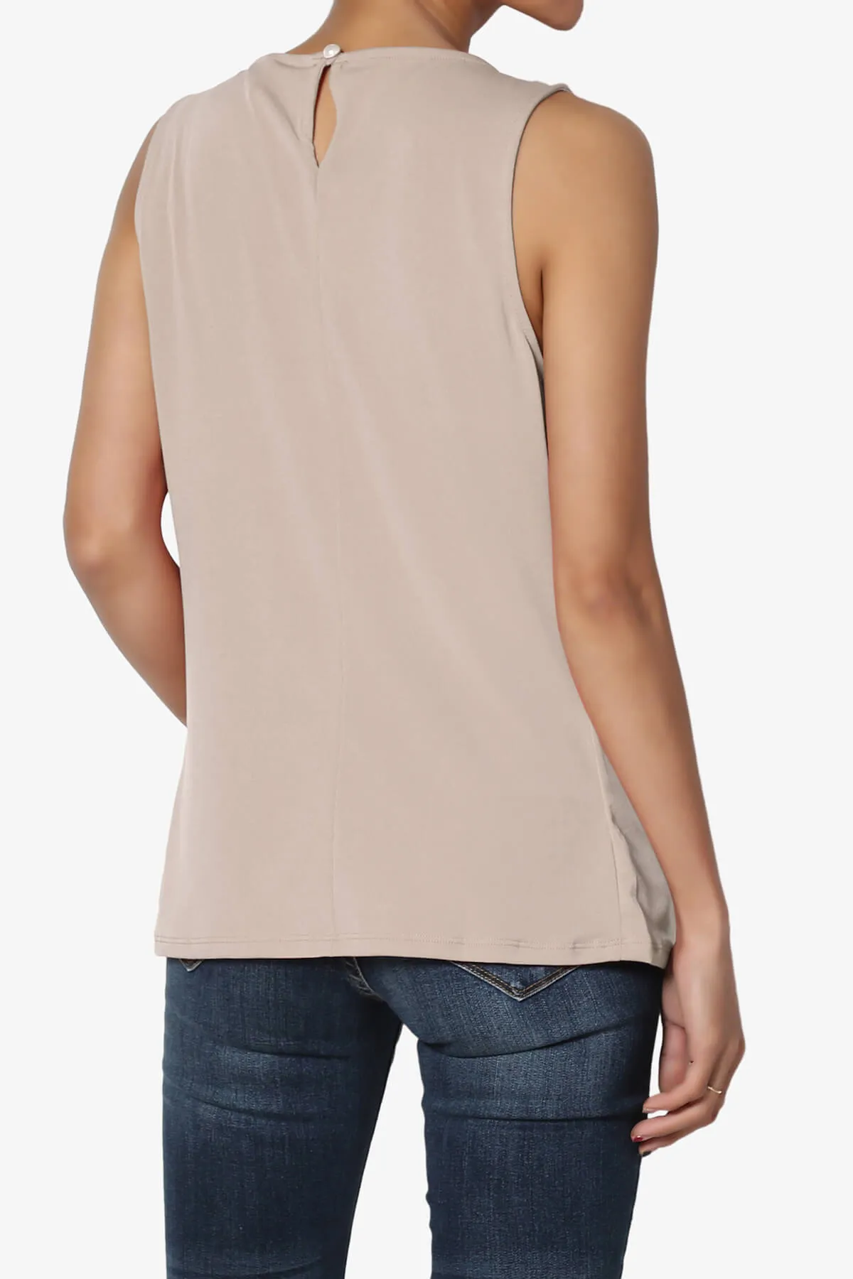 Chaffee Pleat Neck Tank Top PLUS