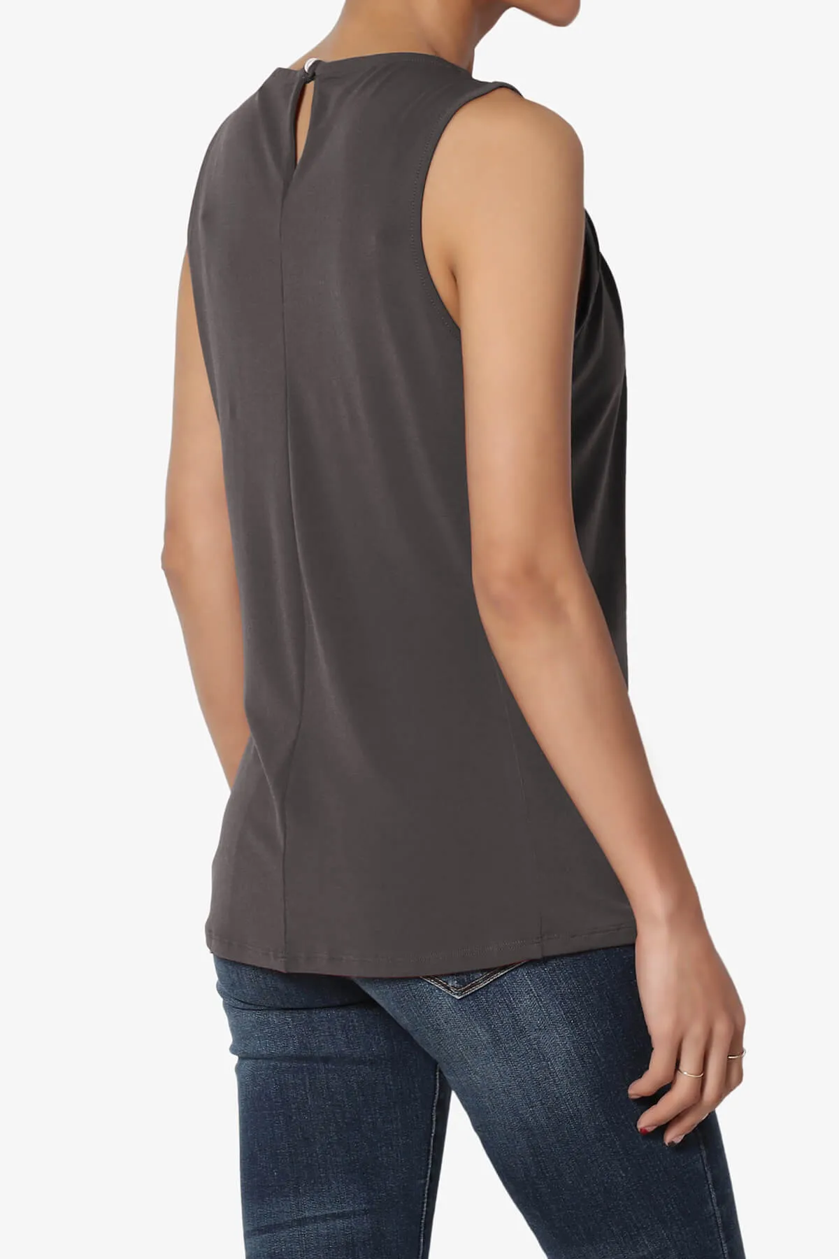 Chaffee Pleat Neck Tank Top PLUS