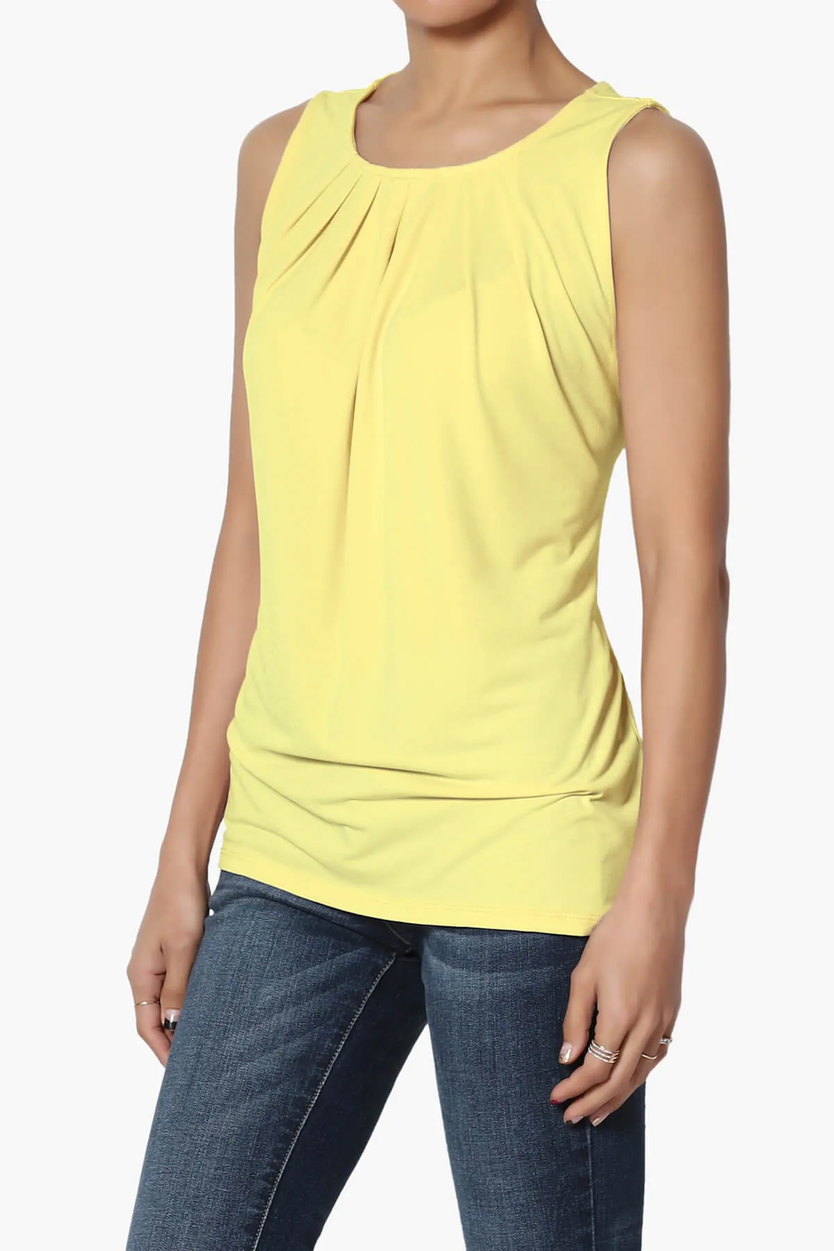 Chaffee Pleat Neck Tank Top PLUS