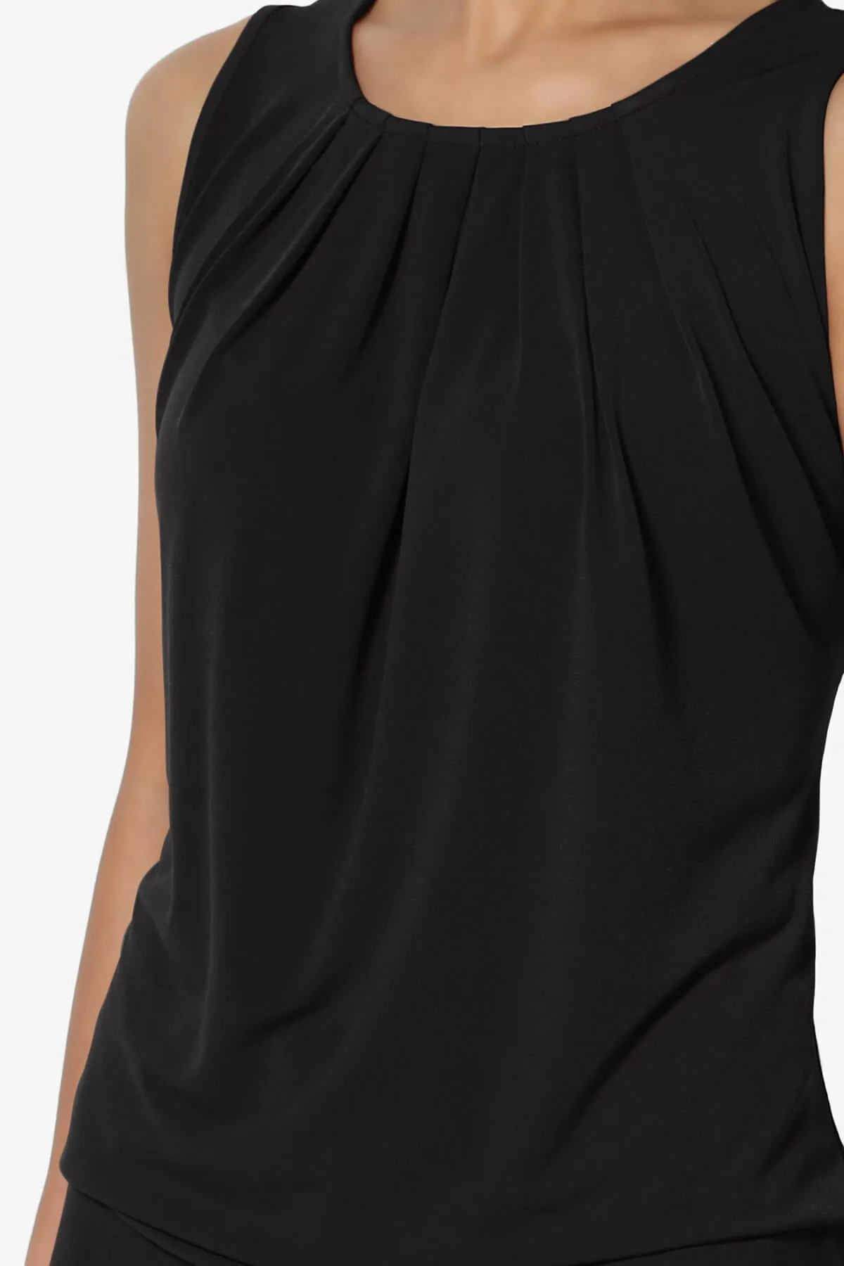 Chaffee Pleat Neck Tank Top PLUS
