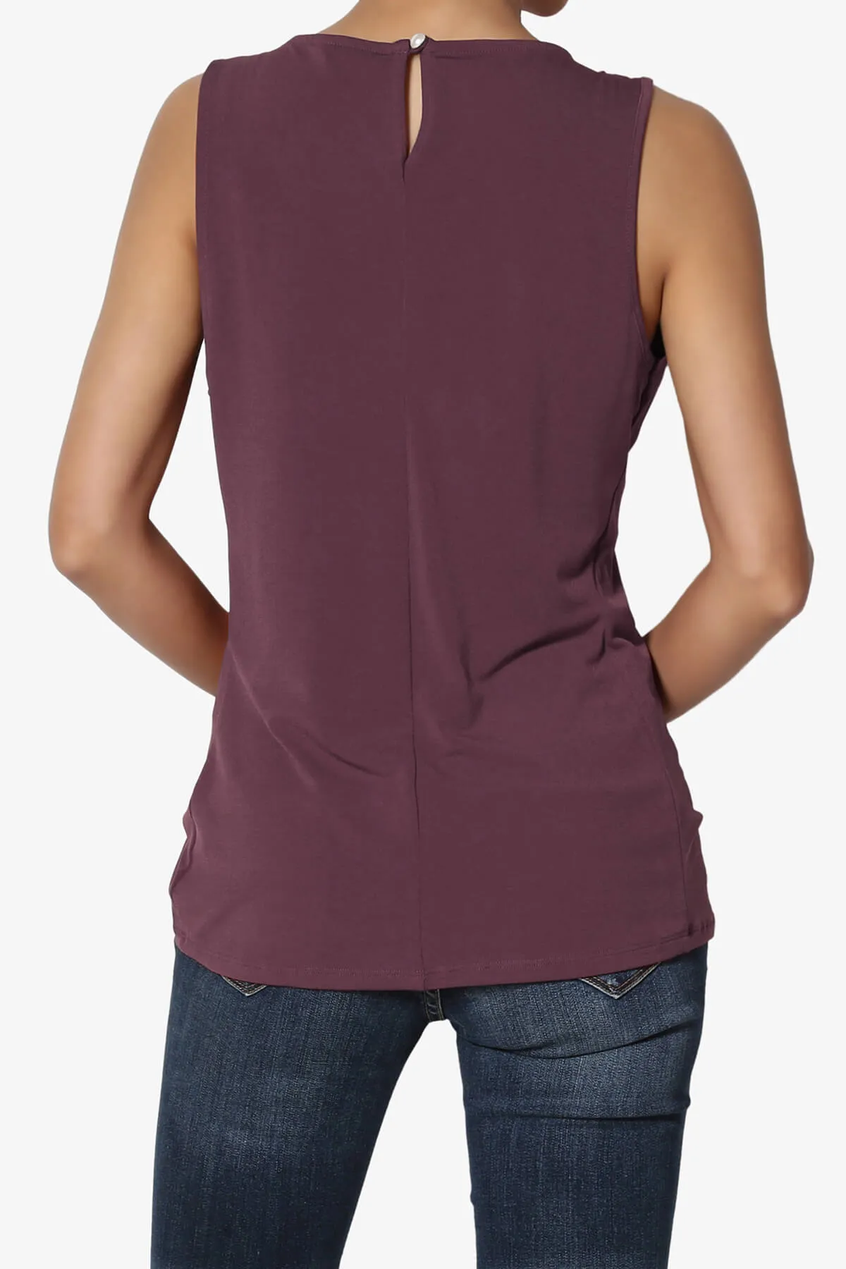 Chaffee Pleat Neck Tank Top PLUS