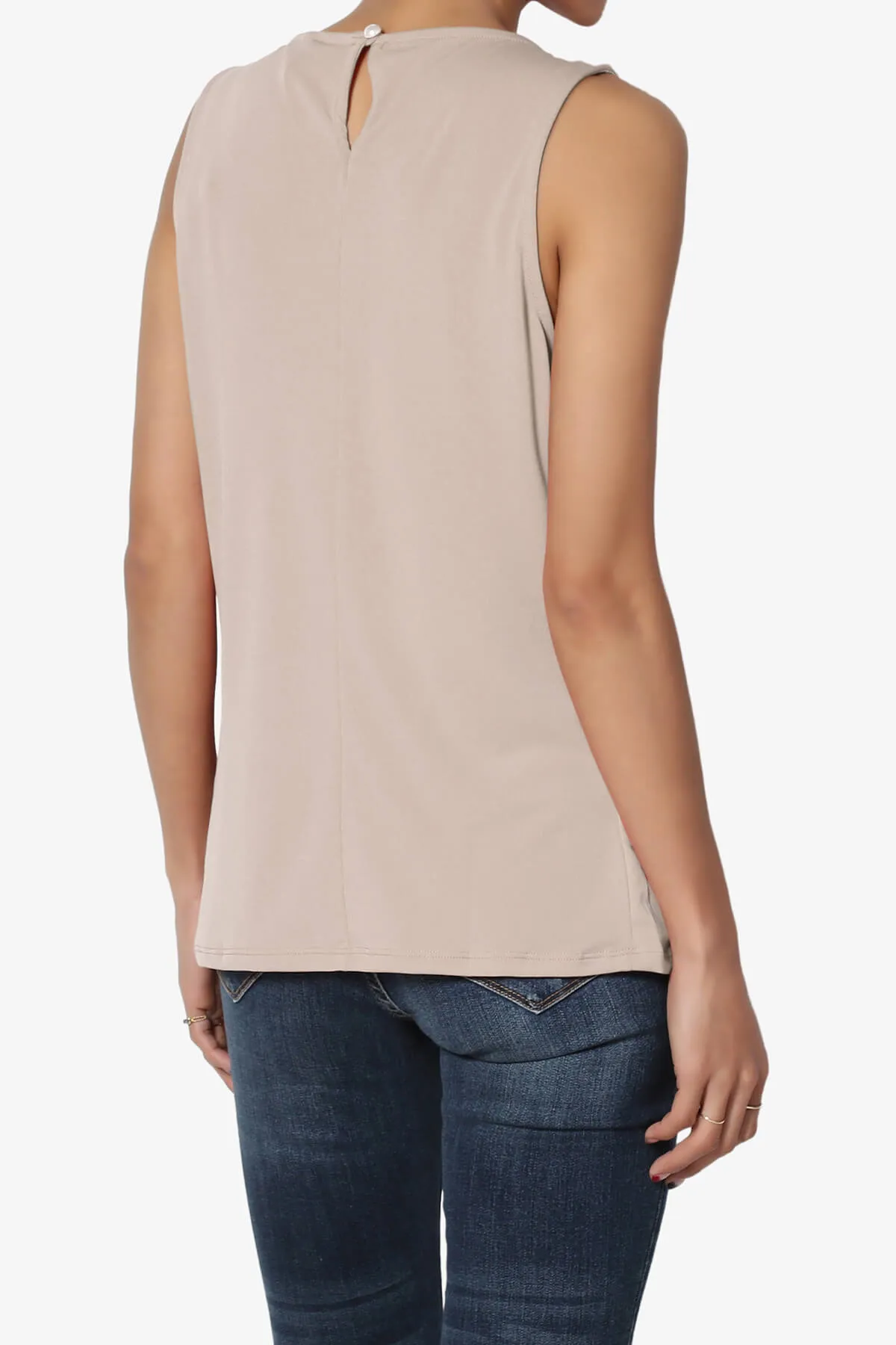 Chaffee Pleat Neck Tank Top PLUS