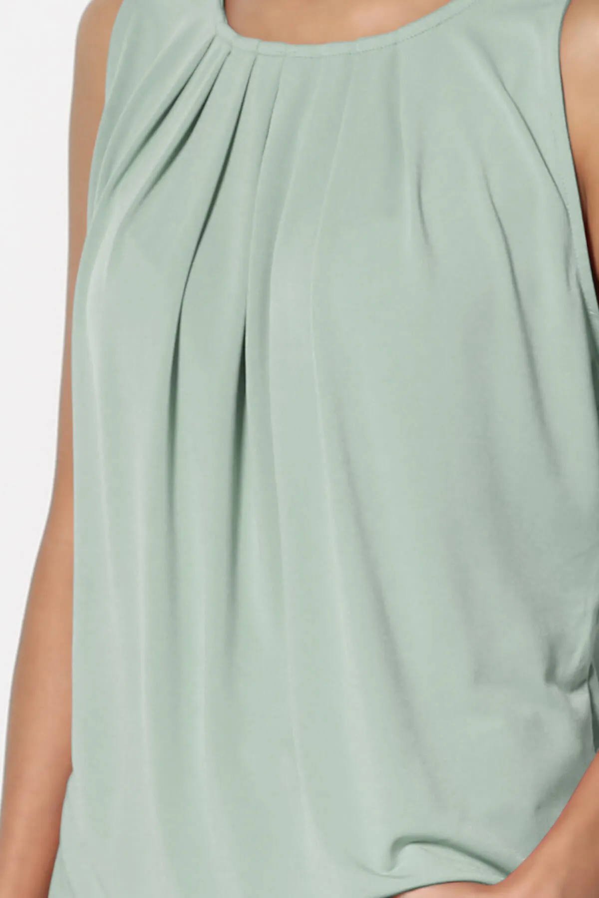 Chaffee Pleat Neck Tank Top PLUS