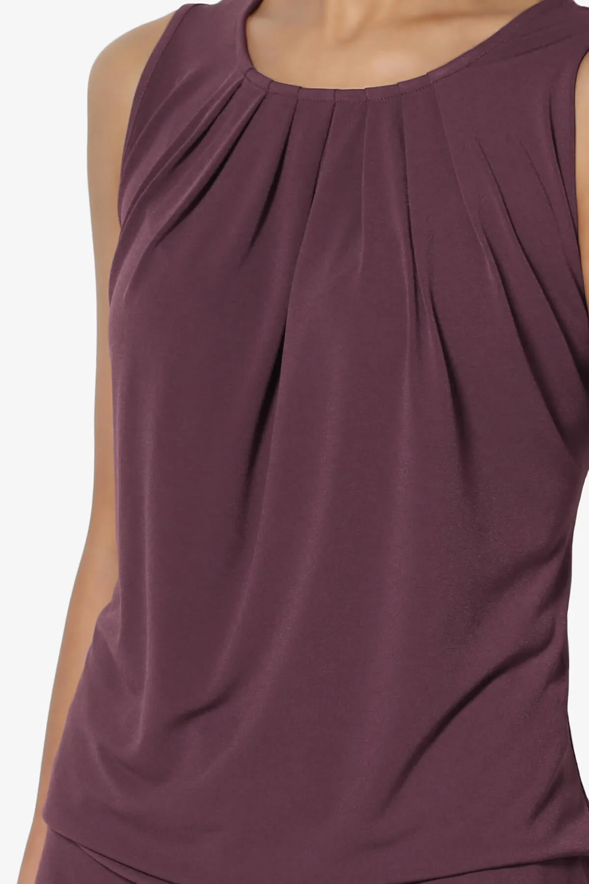 Chaffee Pleat Neck Tank Top PLUS