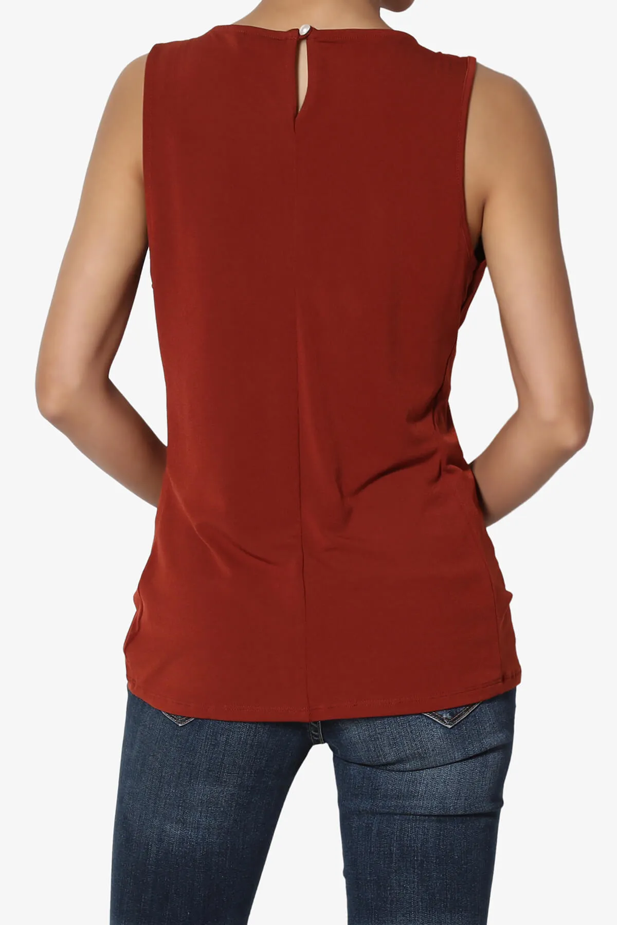 Chaffee Pleat Neck Tank Top PLUS