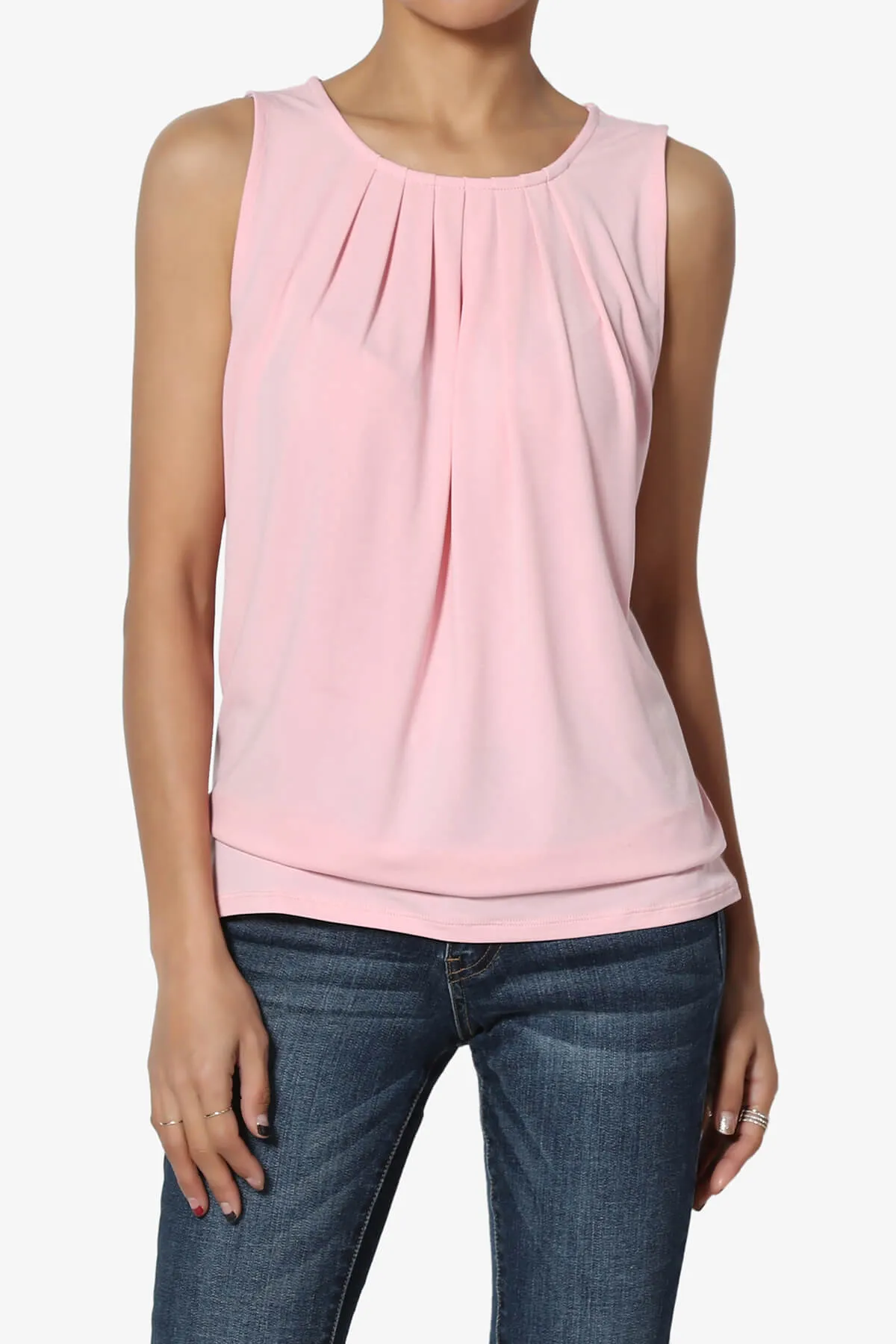 Chaffee Pleat Neck Tank Top PLUS