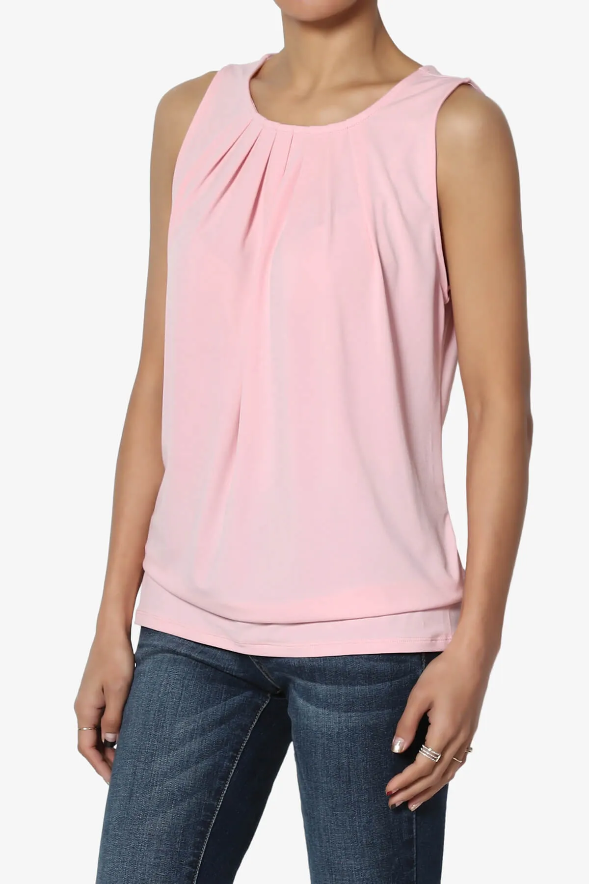 Chaffee Pleat Neck Tank Top PLUS