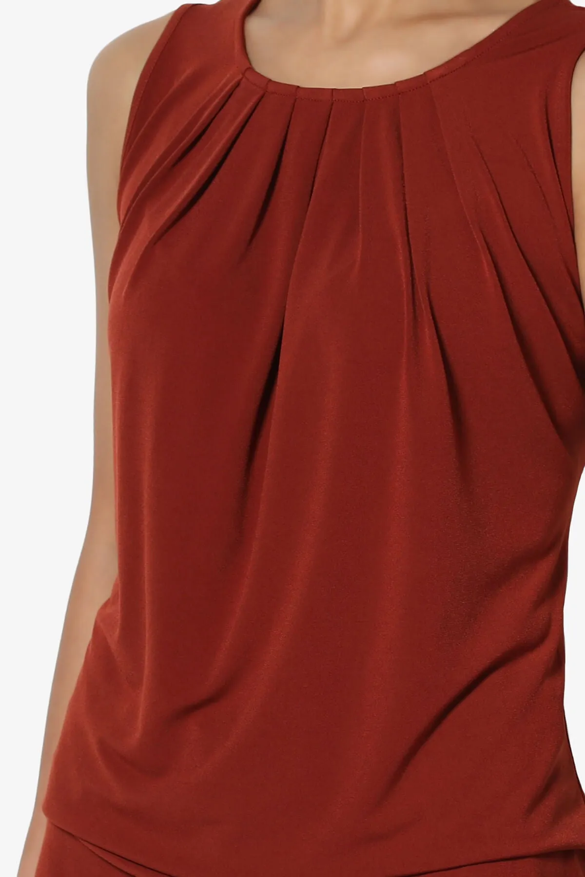 Chaffee Pleat Neck Tank Top PLUS
