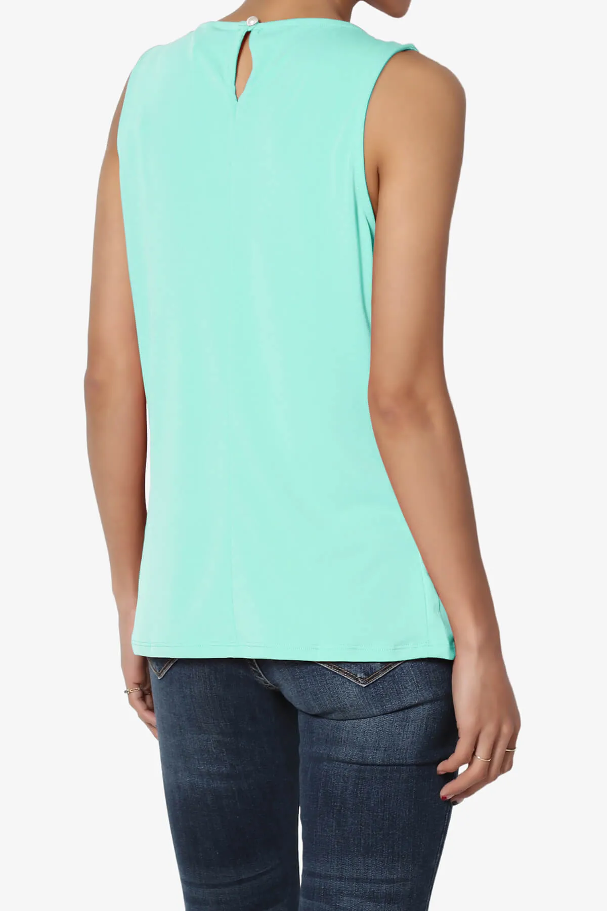 Chaffee Pleat Neck Tank Top PLUS