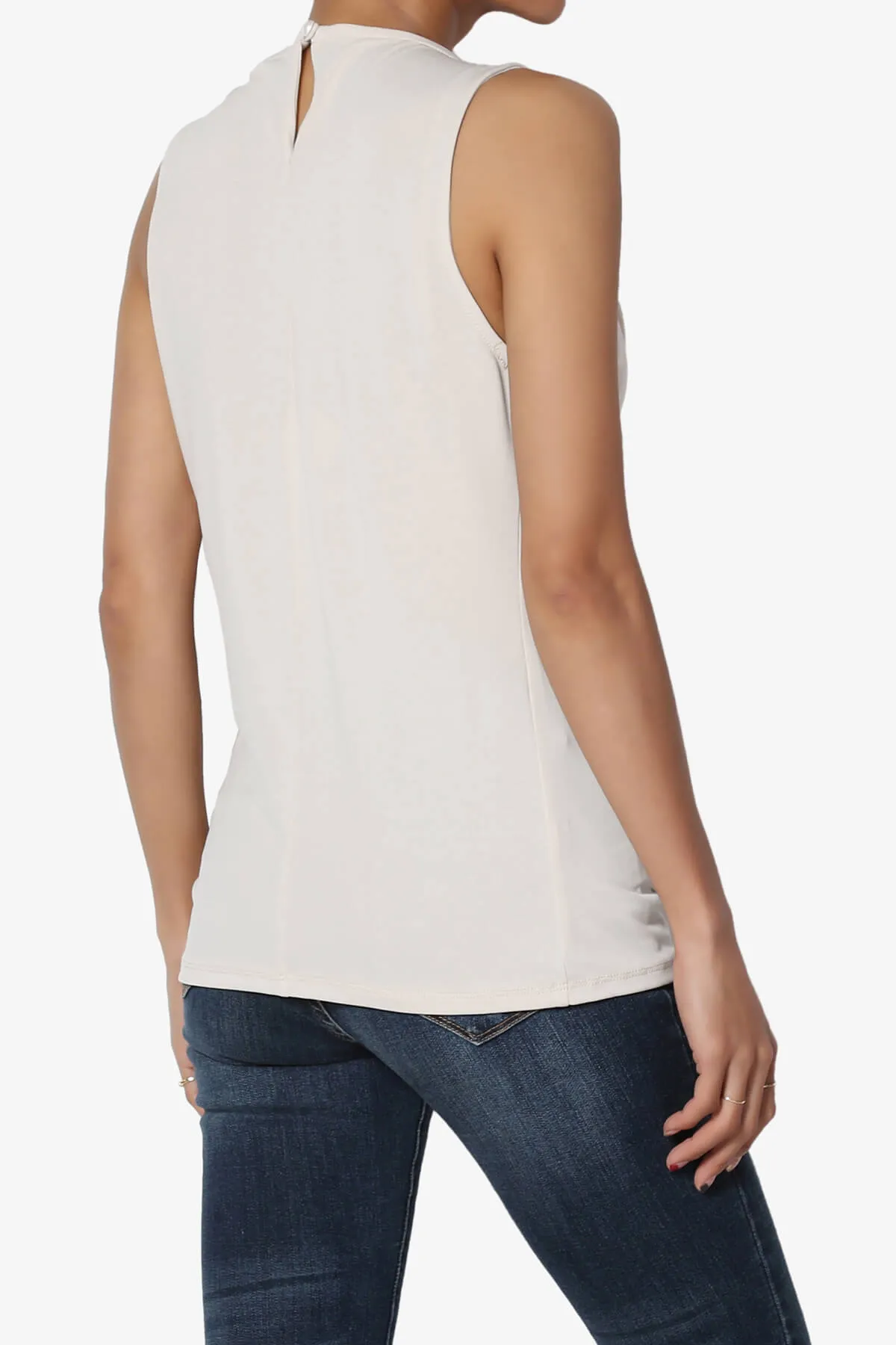 Chaffee Pleat Neck Tank Top PLUS
