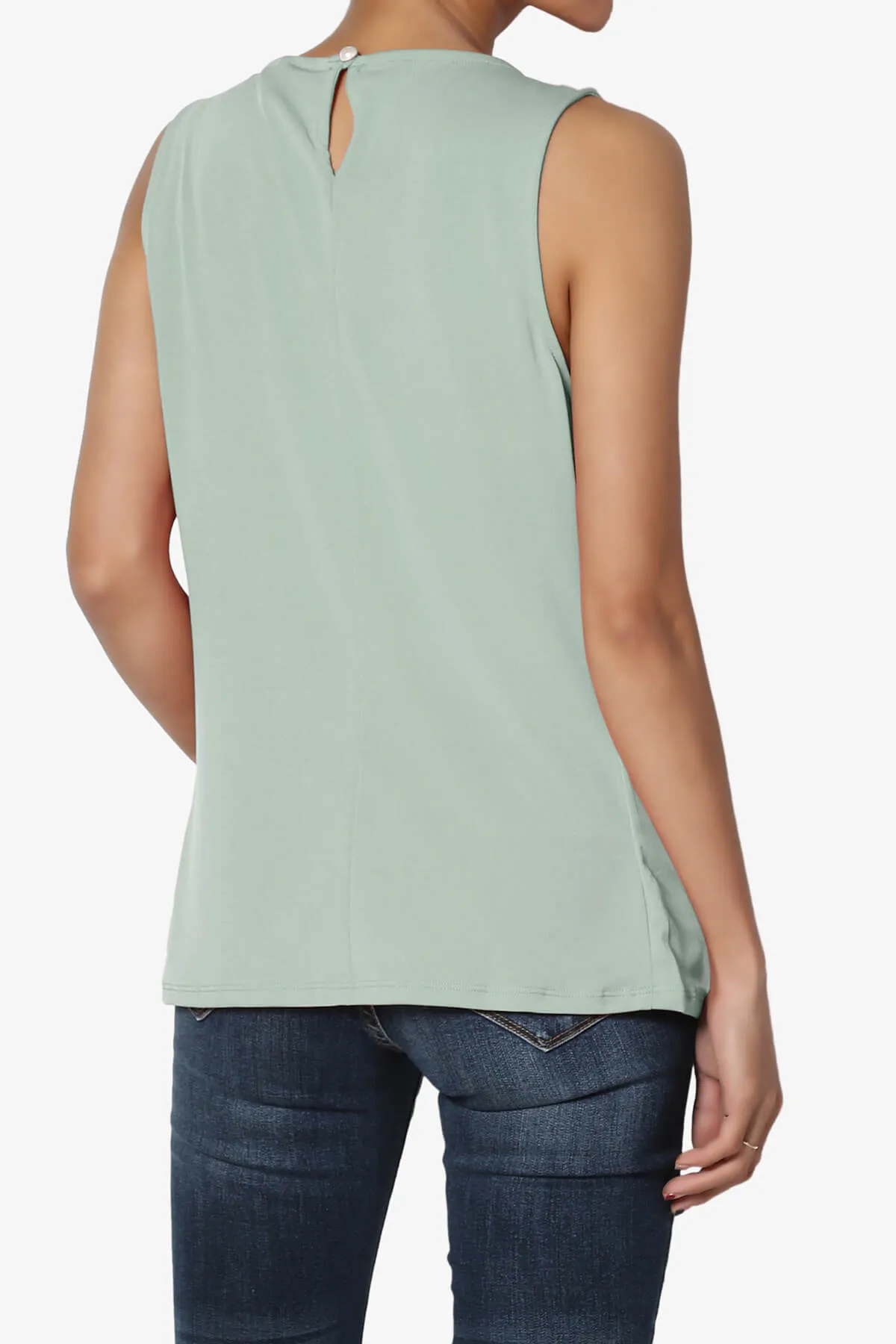 Chaffee Pleat Neck Tank Top PLUS