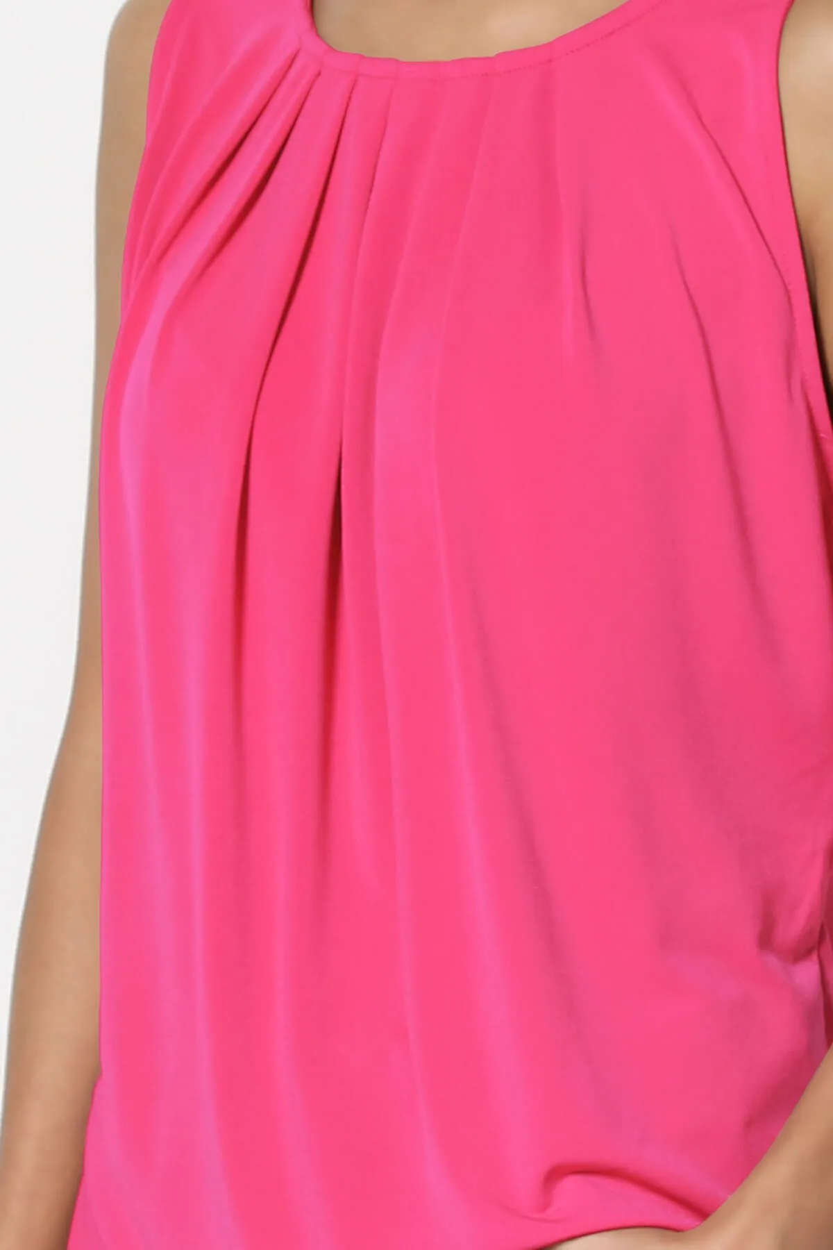 Chaffee Pleat Neck Tank Top PLUS