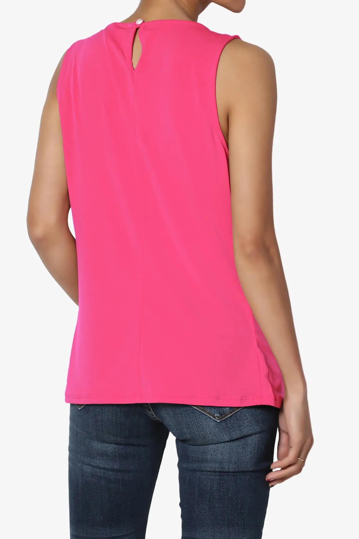 Chaffee Pleat Neck Tank Top PLUS