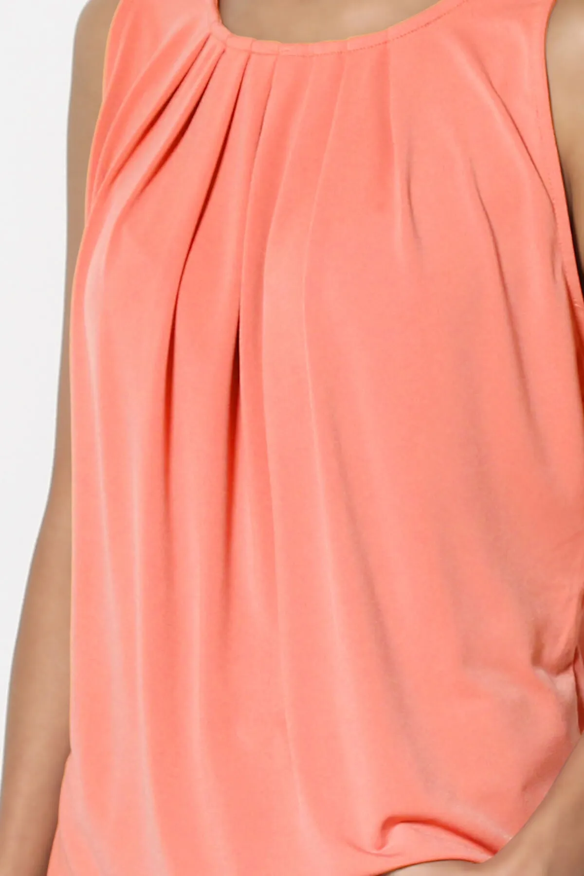Chaffee Pleat Neck Tank Top PLUS