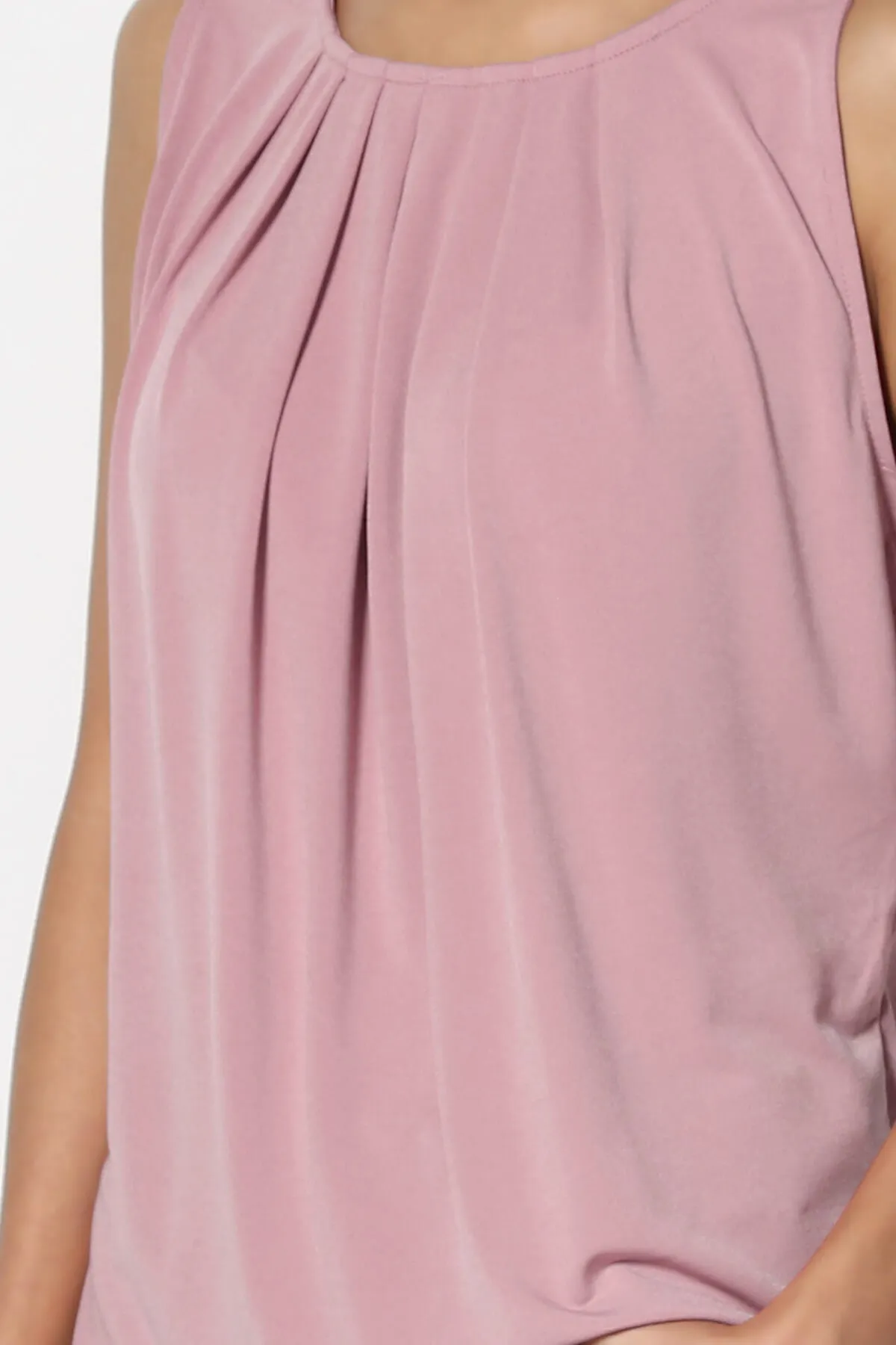 Chaffee Pleat Neck Tank Top PLUS