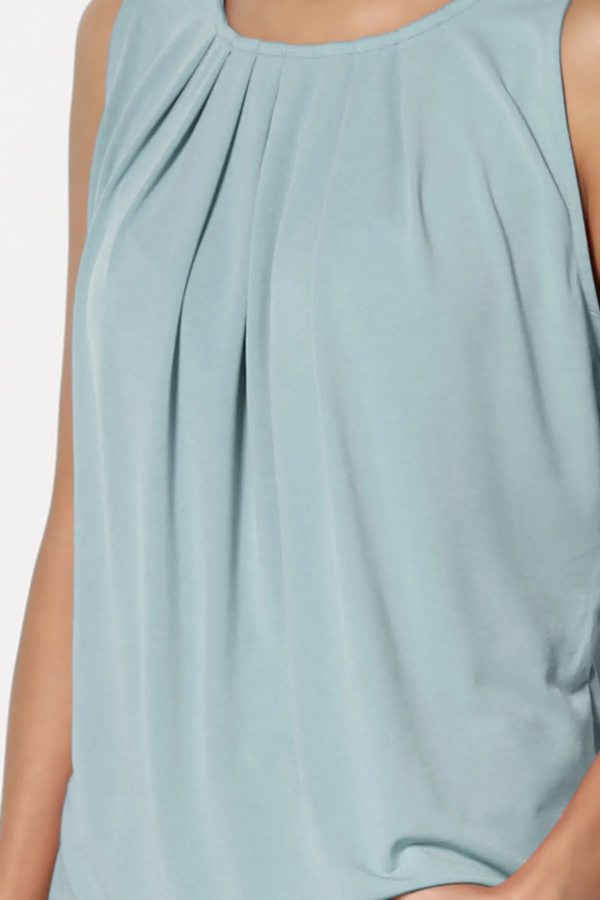 Chaffee Pleat Neck Tank Top PLUS