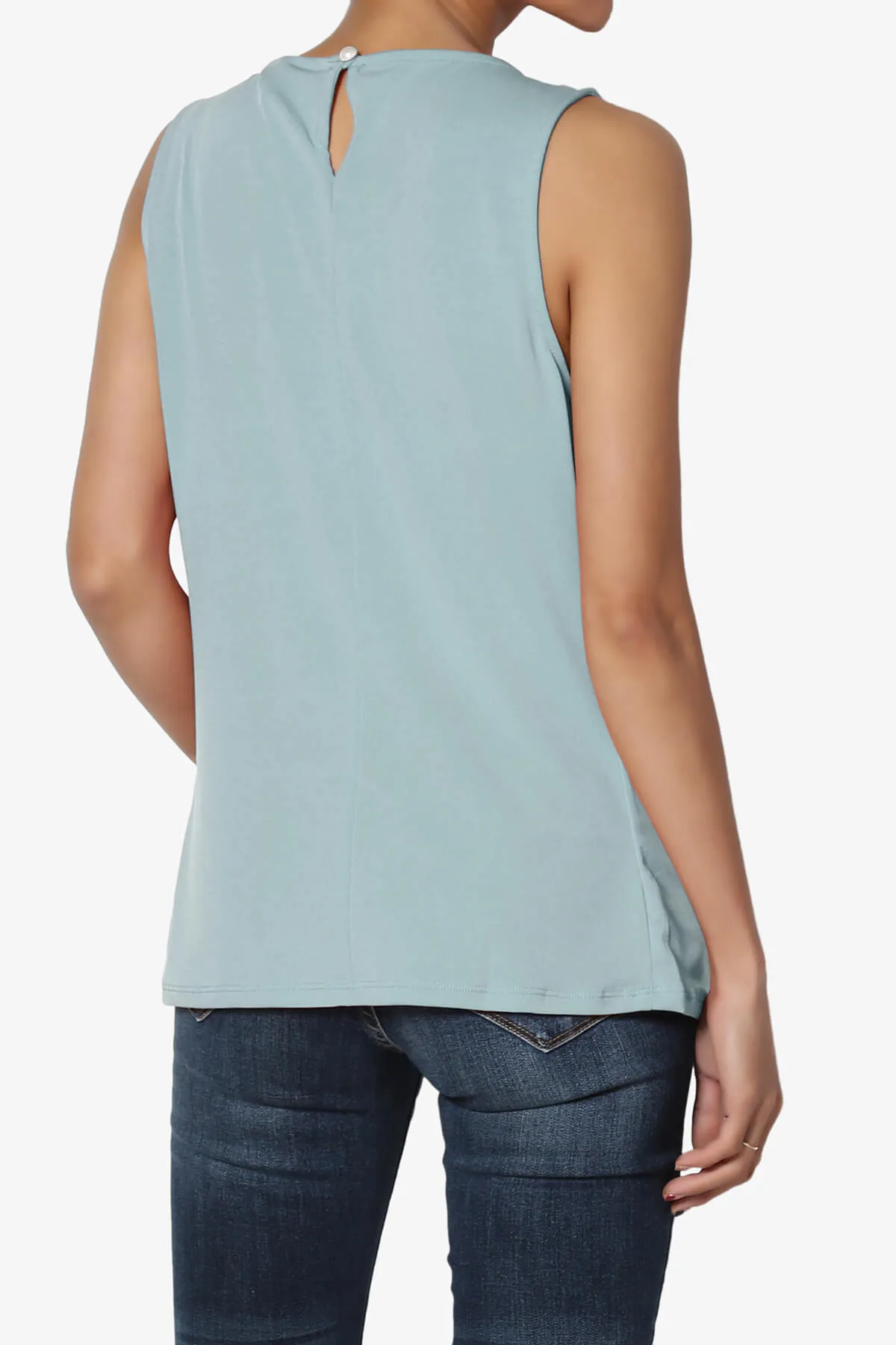 Chaffee Pleat Neck Tank Top PLUS