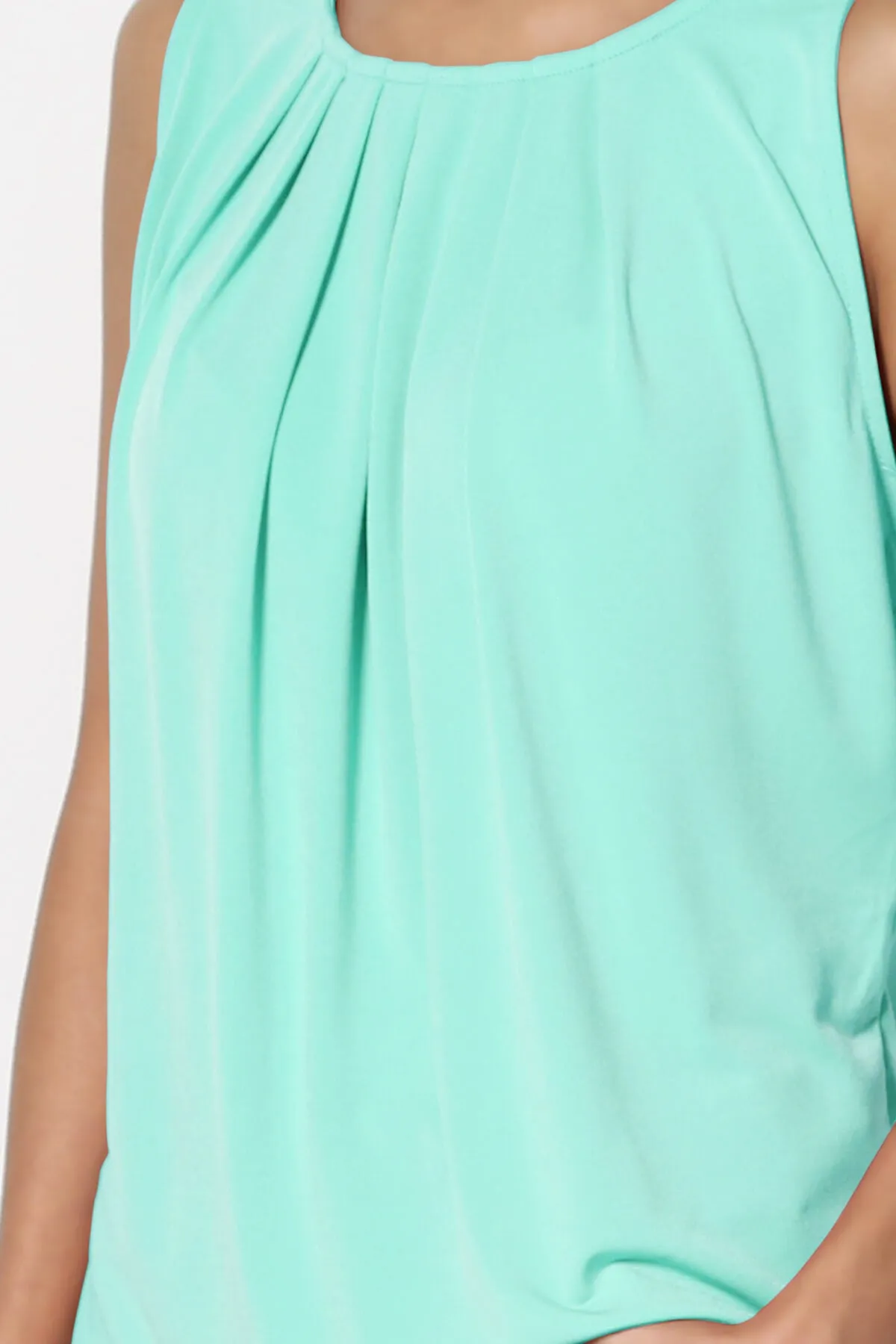 Chaffee Pleat Neck Tank Top PLUS