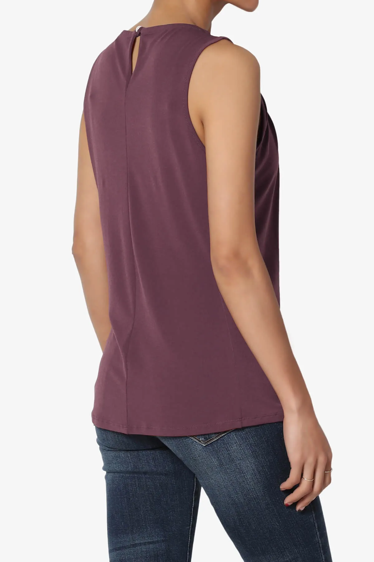 Chaffee Pleat Neck Tank Top PLUS