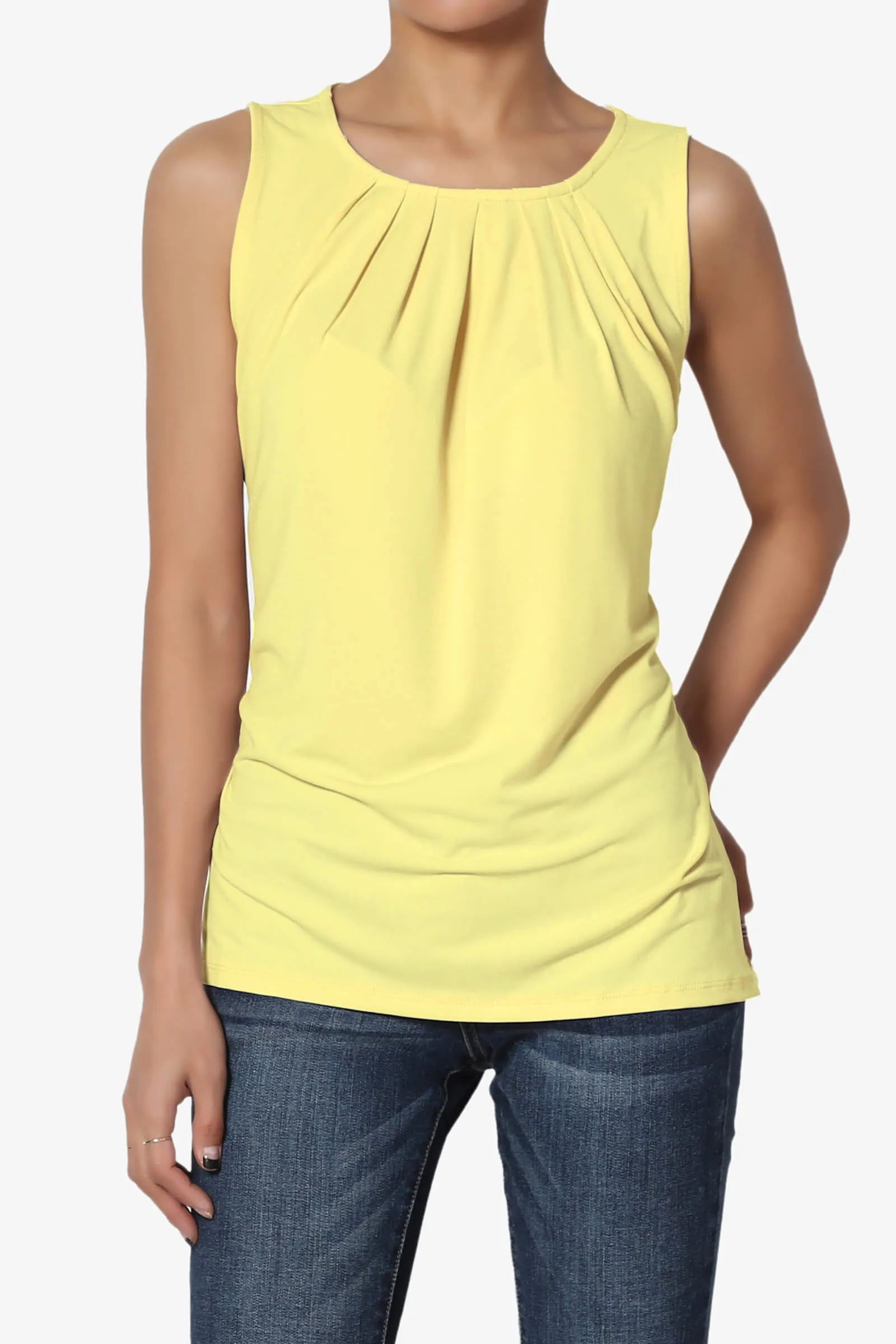 Chaffee Pleat Neck Tank Top PLUS