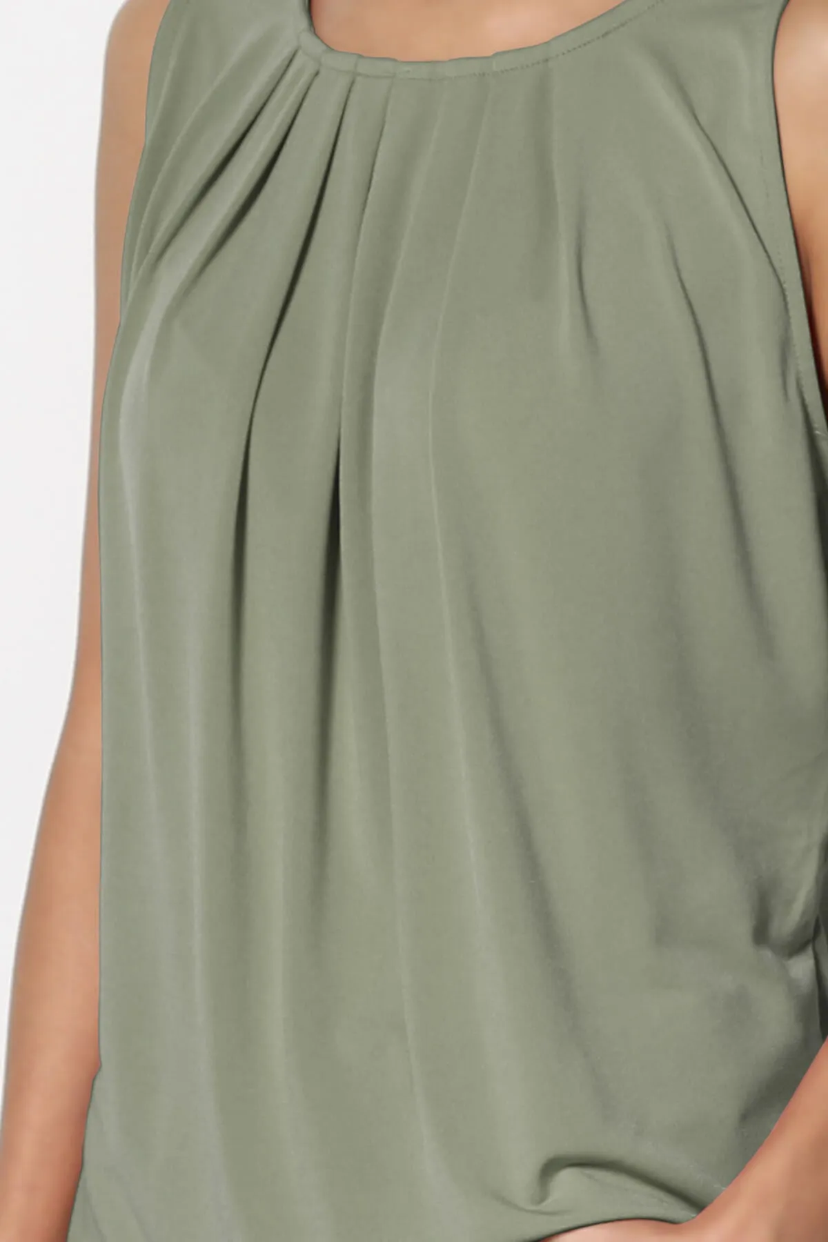 Chaffee Pleat Neck Tank Top PLUS