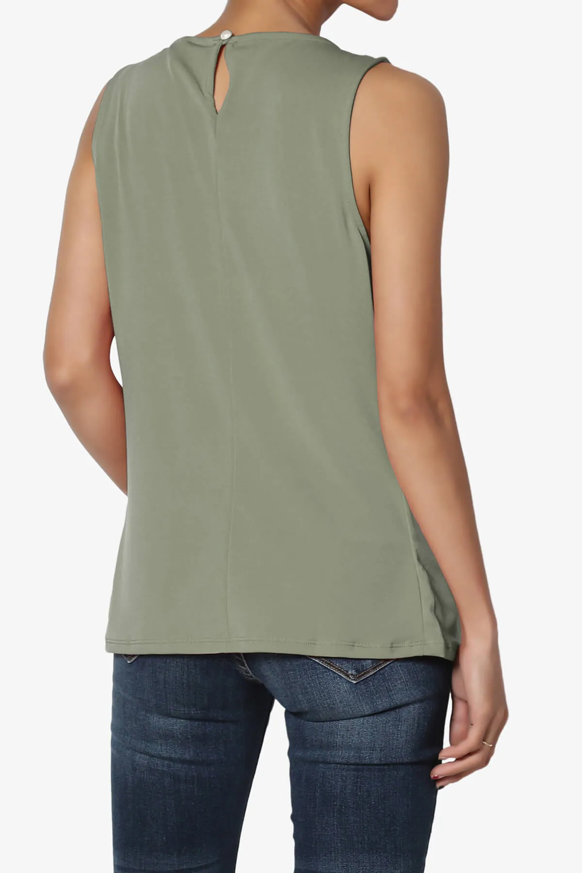 Chaffee Pleat Neck Tank Top PLUS